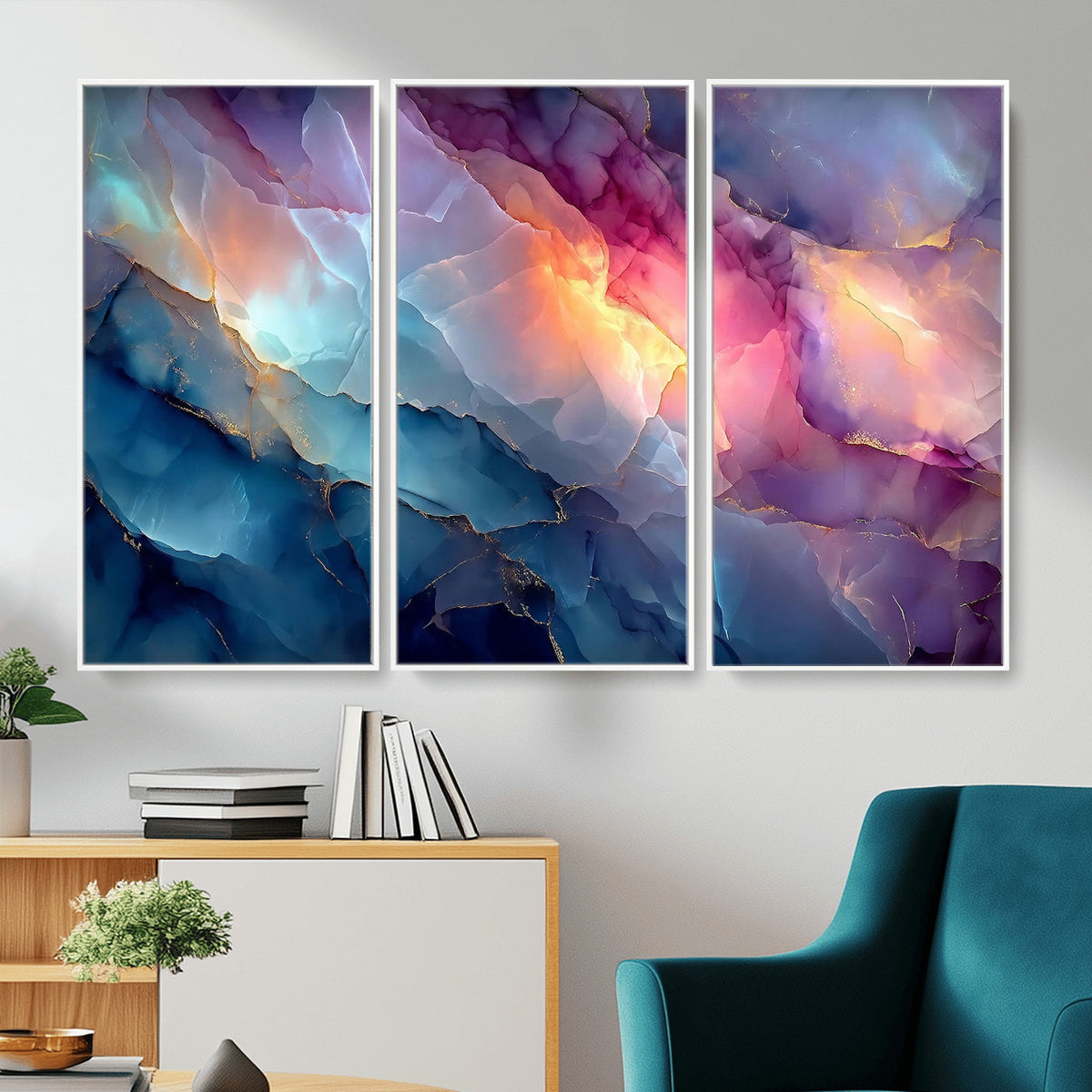 28163849-MGV-CV-36X24 - Colorful Abstract Canvas Wall Art Print, Vibrant Popup Color Art Print