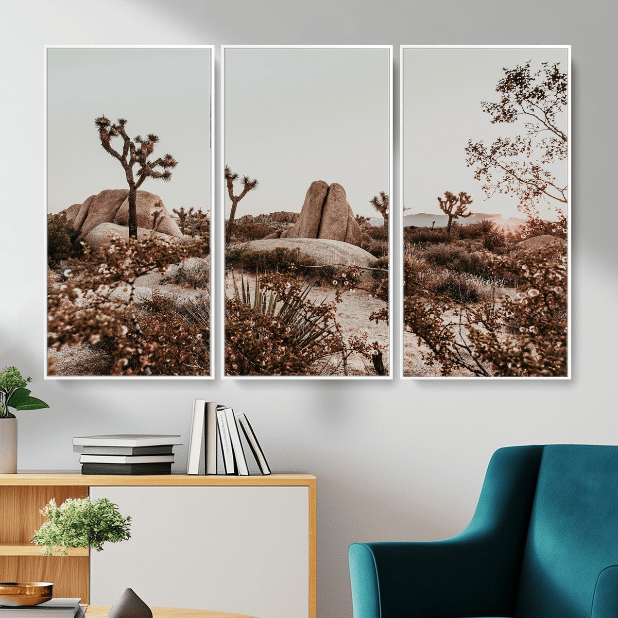 75778944-MGV-CV-36X24 - Joshua Tree Desert Canvas Wall Art Print - Desert Landscape Photography, Boho Southwest Wall Decor, Nature Canvas - Ready to Hang