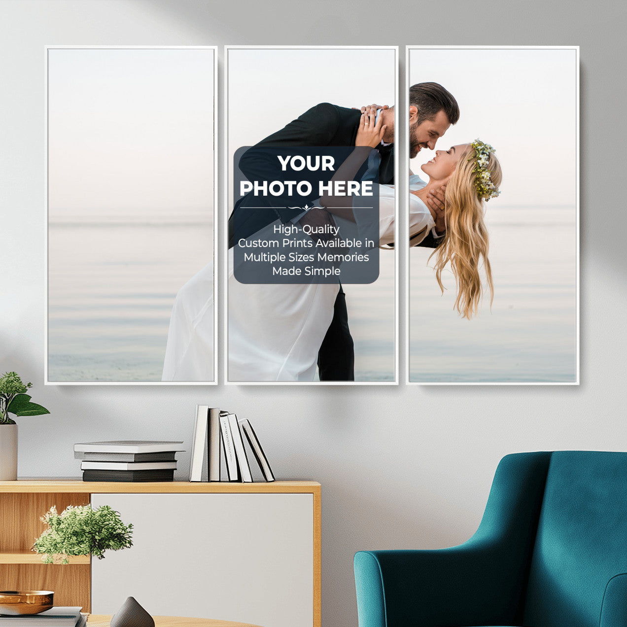 46573466-MGV-CV-48X32-3P - Custom Photo Canvas Print, Personalized Picture Wall Art, Your Image on Canvas, Family Portrait Gift