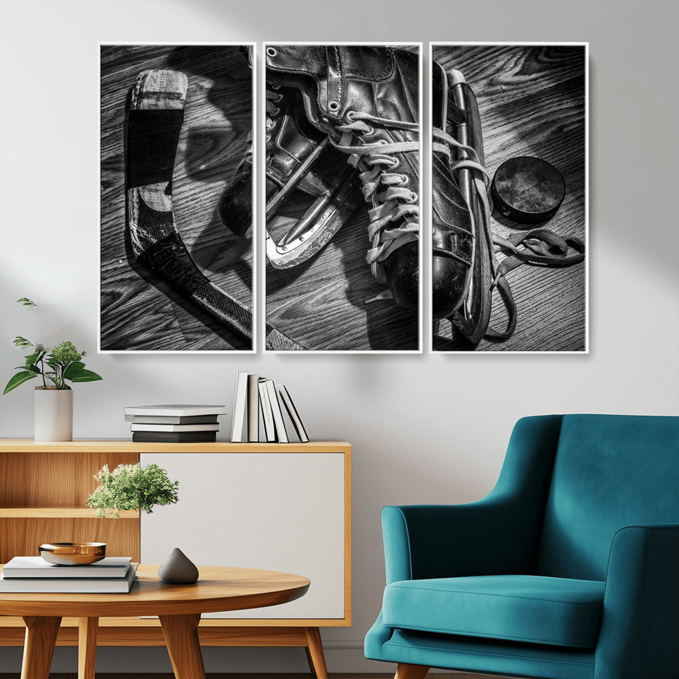 20553-MGV-CV-36X24-Old Pair of Mens Skates Wall Art Canvas, Men Skates Wall Art Print