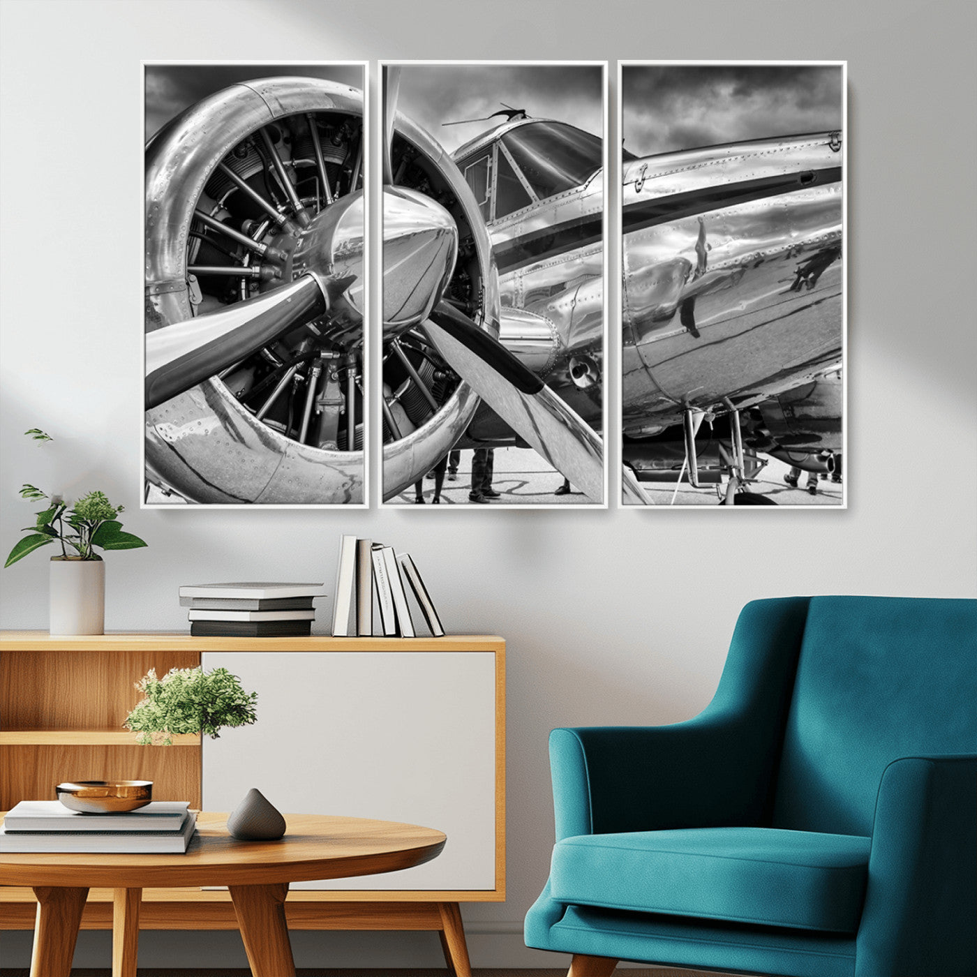 -Vintage Antique Airplane Wall Art Canvas Print