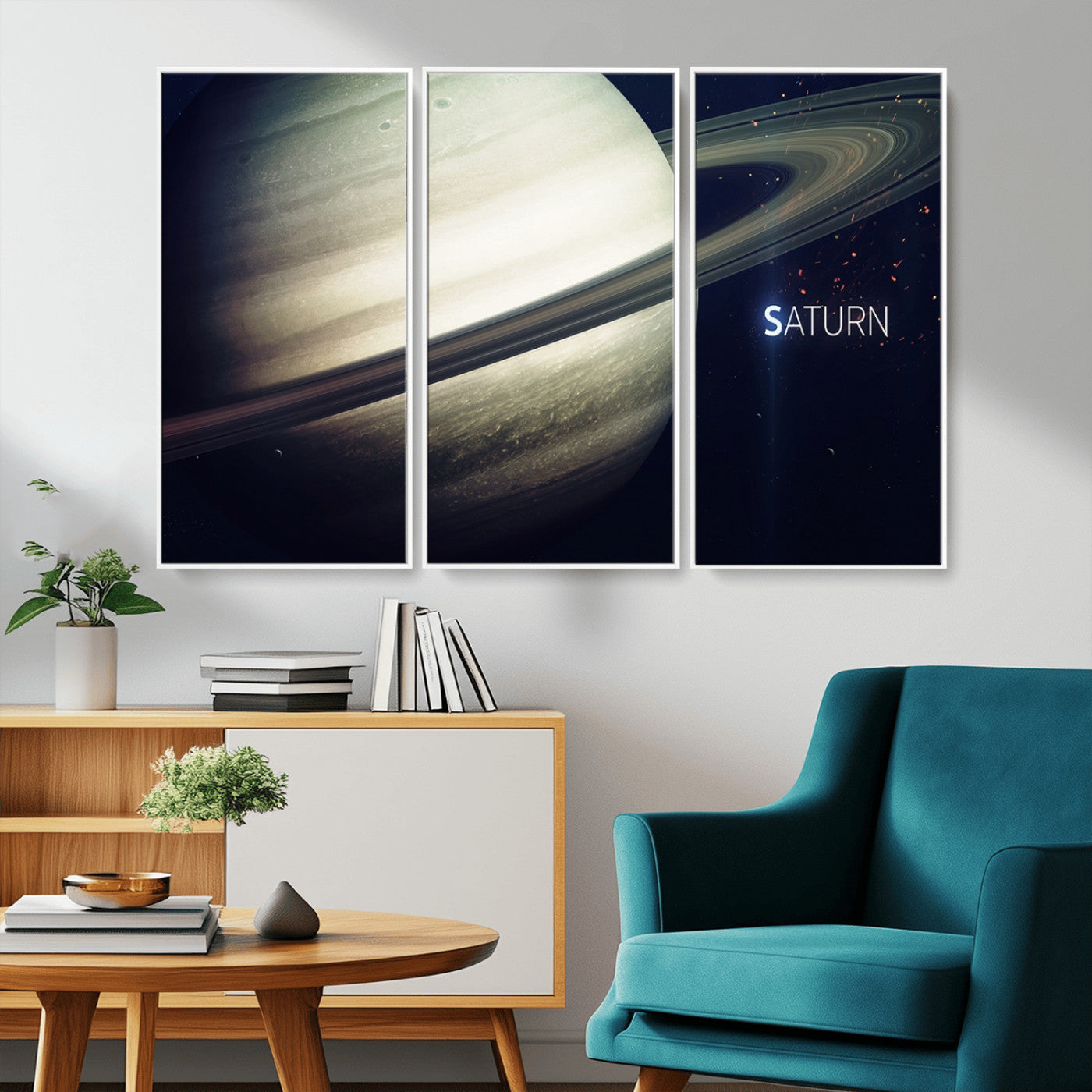-Framed Saturn Wall Art Canvas Print