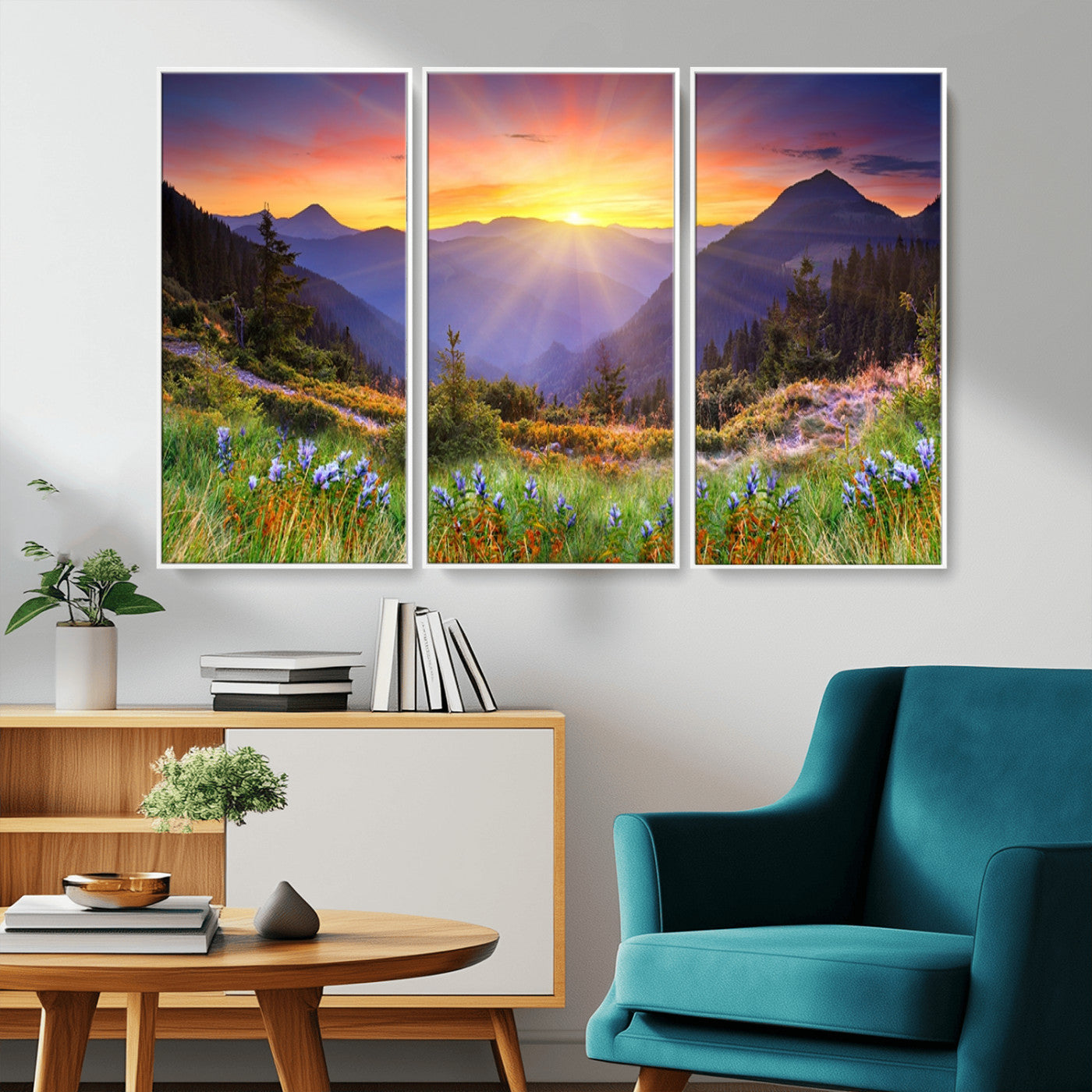 -Mountain and Spring Wall Art Canvas Print