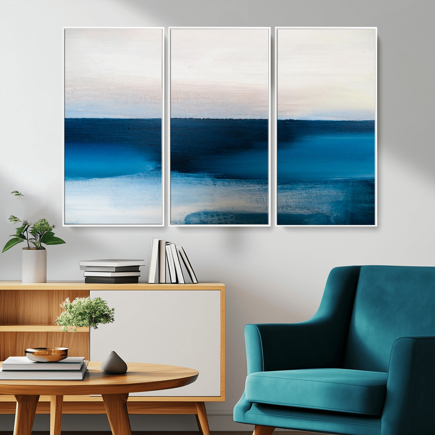 72452-MGV-CV-36X24-Dark Blue Abstract Wall Art Canvas Print