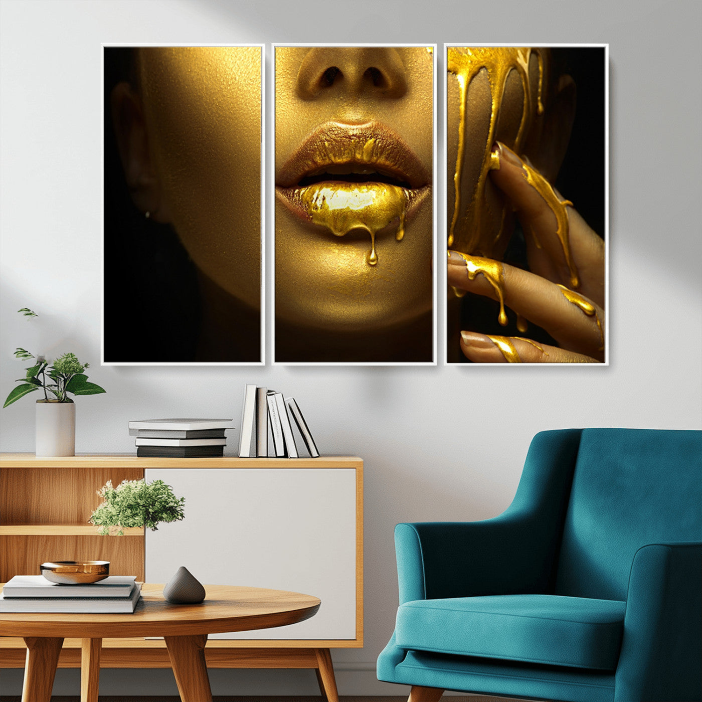 -Gold and Women Wall Art Canvas Print
