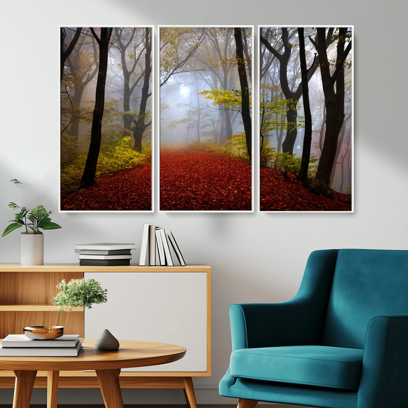 -Foggy Forest Wall Art Landscape Canvas Print