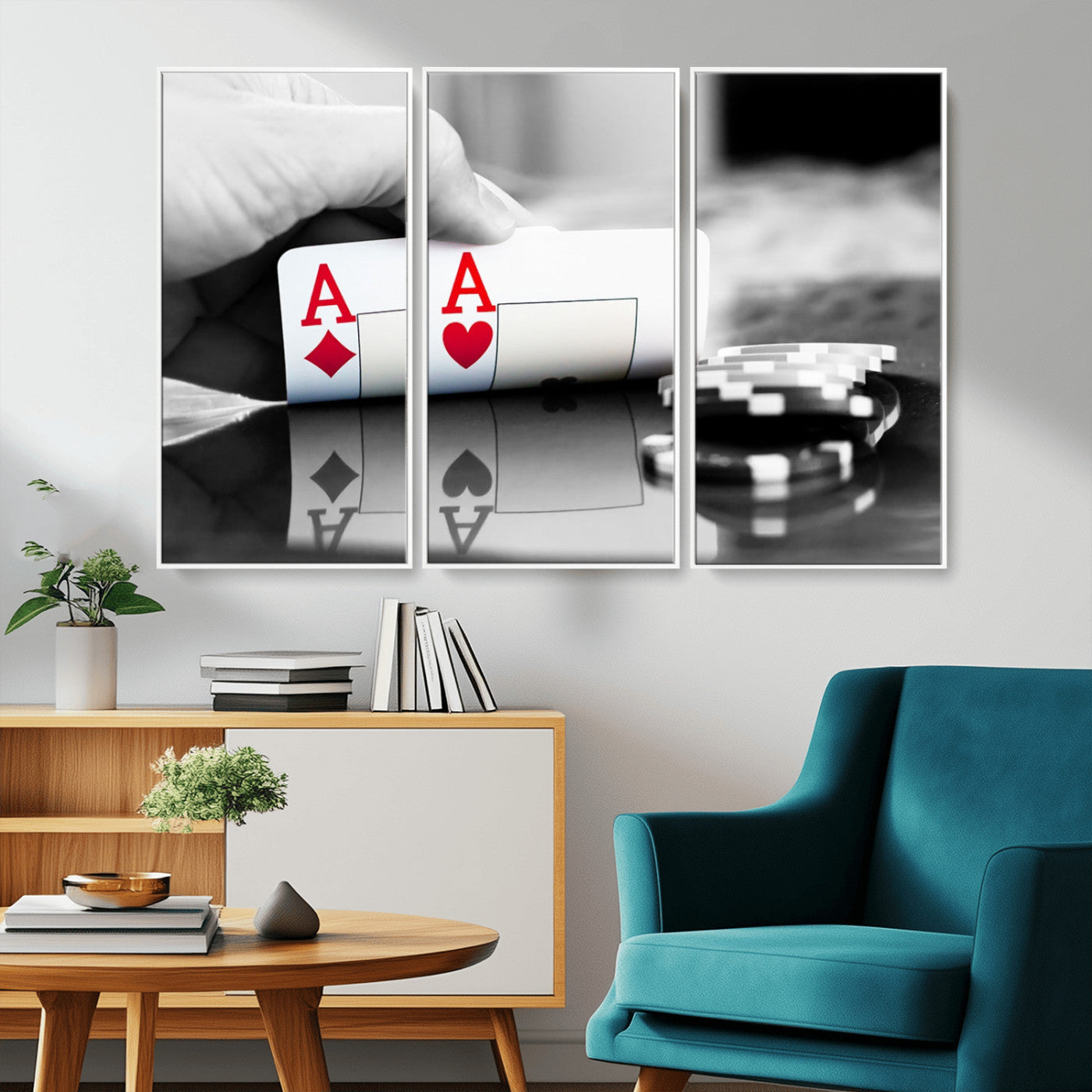 -Aces Poker Art Poker Game Wall Art Canvas Print