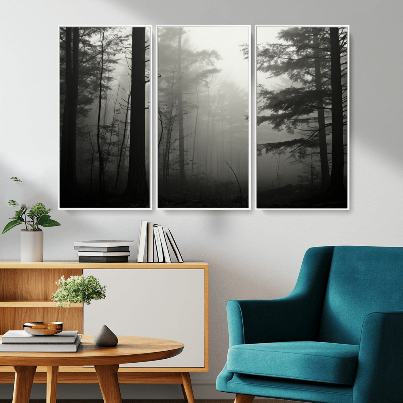 -Misty Forest Wall Art Premium Canvas Print a Foggy and Serene Atmosphere - Nature Wall Art
