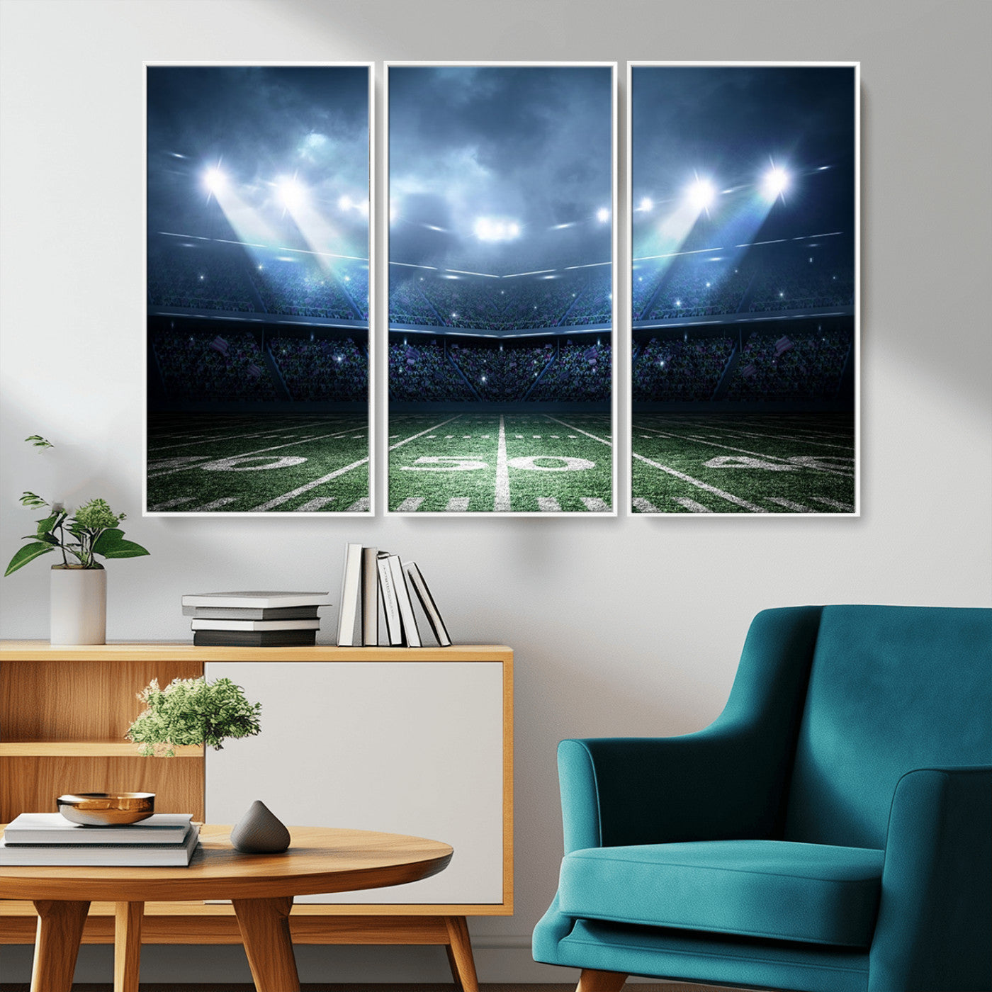 74741-MGV-CV-36X24-American Football Stadium Wall Art Canvas, American Football Stadium Canvas Print