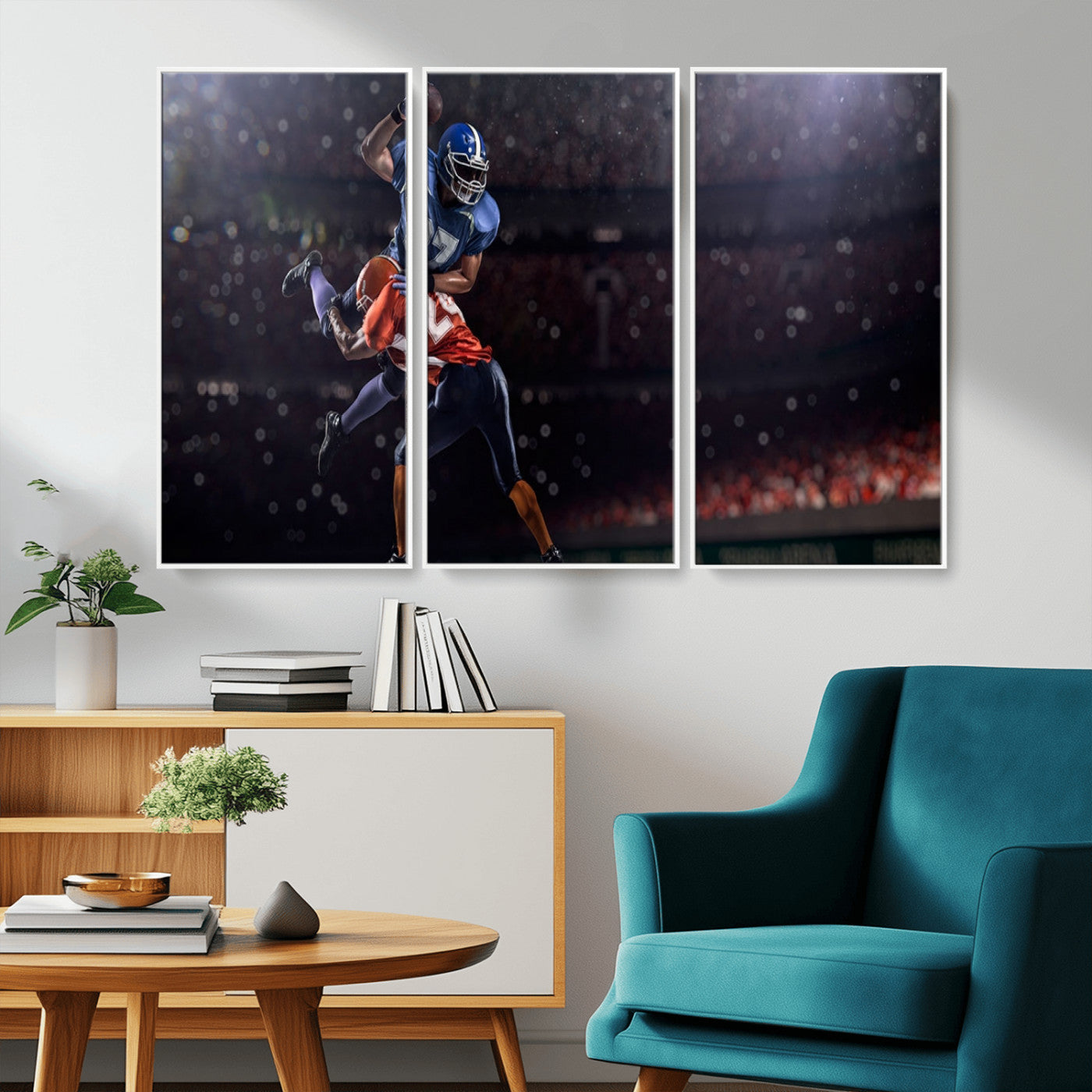 68009-MGV-CV-36X24-American Football Wall Art Canvas Print, Stadium Sport Wall Art Print