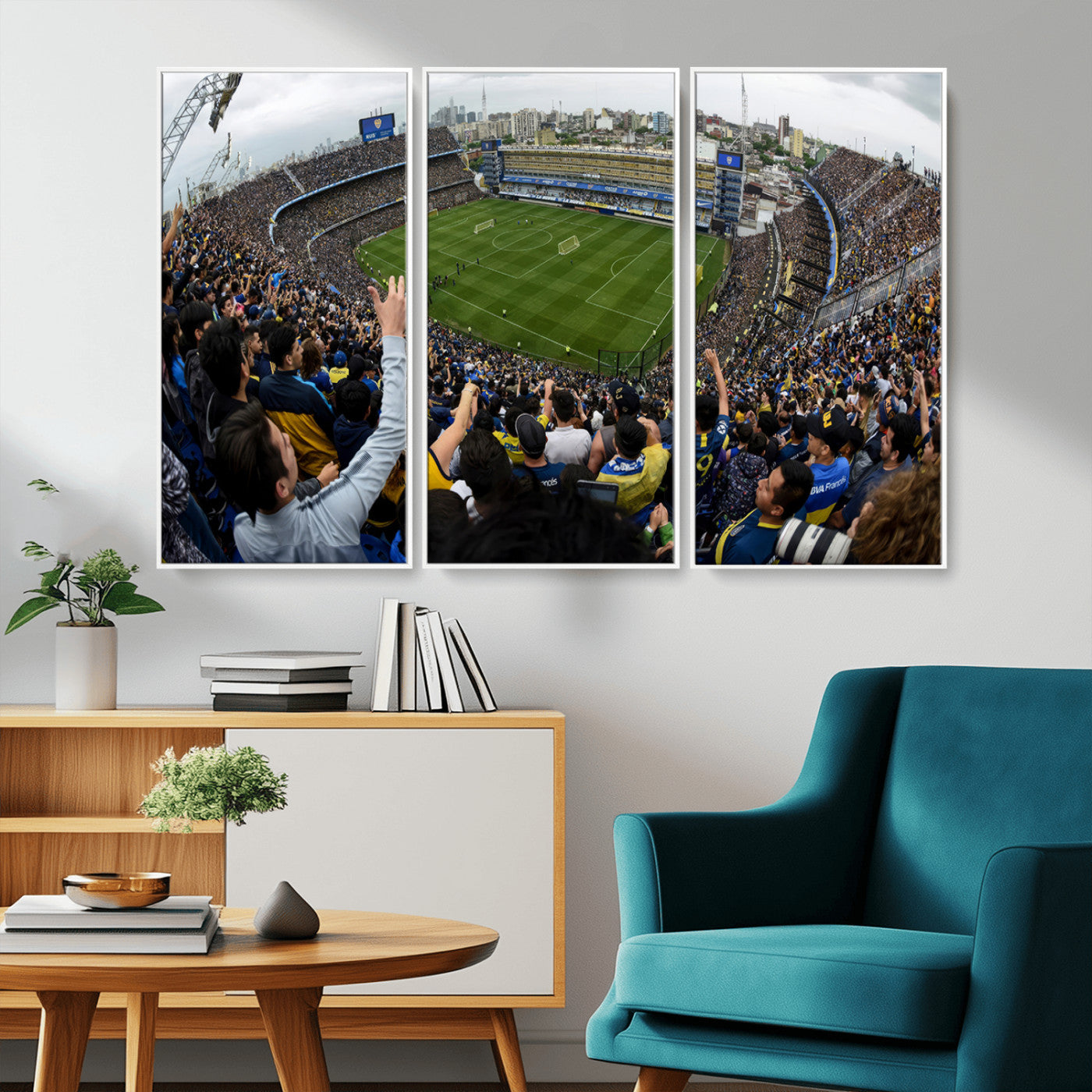 23173-MGV-CV-36X24-Boca Juniors Soccer Team Print - Buenos Aires Bombonera Stadium Wall Art Canvas Print