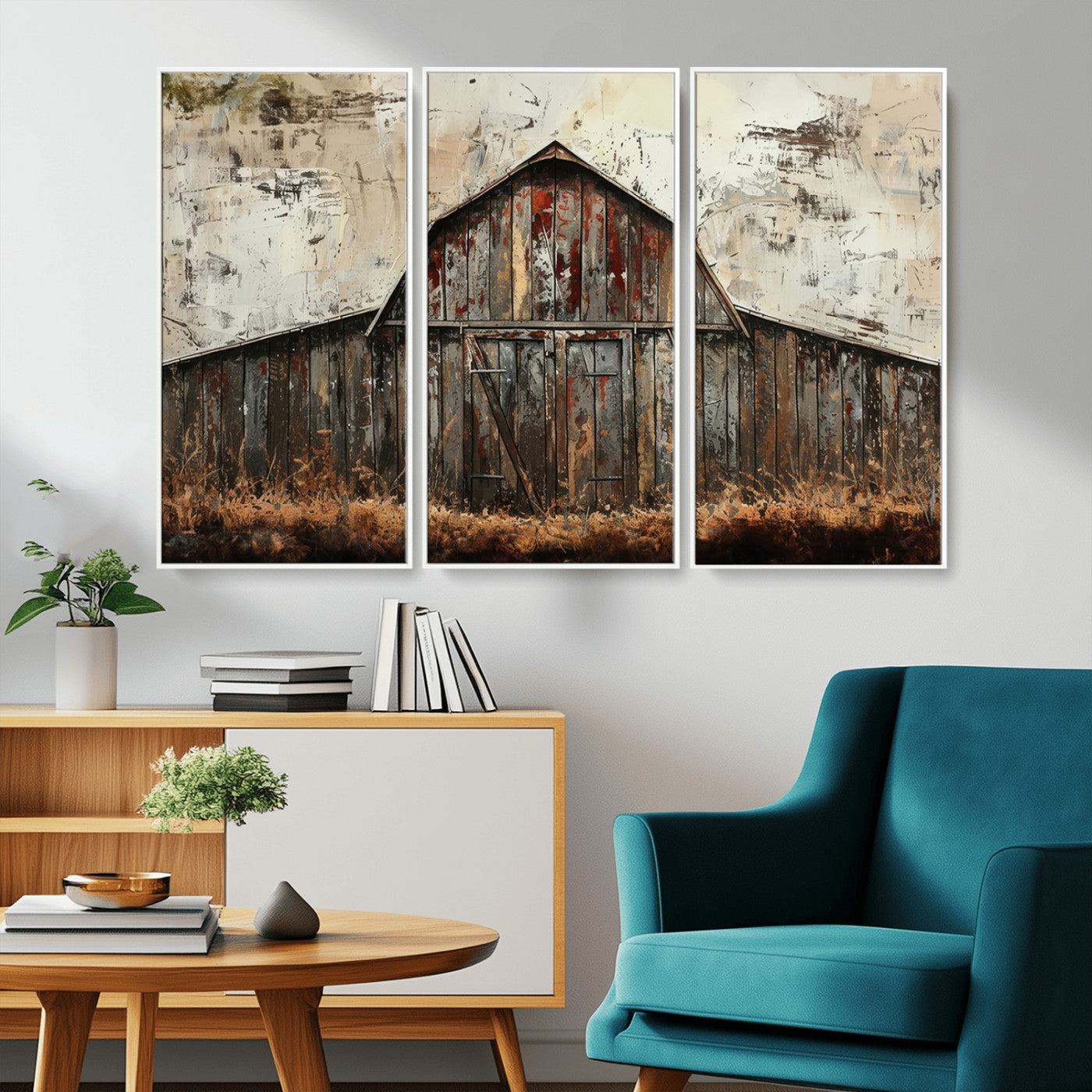 -Rustic Barn Wall Art | Farmhouse Wall Decor Canvas Print | Ready to Hang Barn Decor for Cabin or