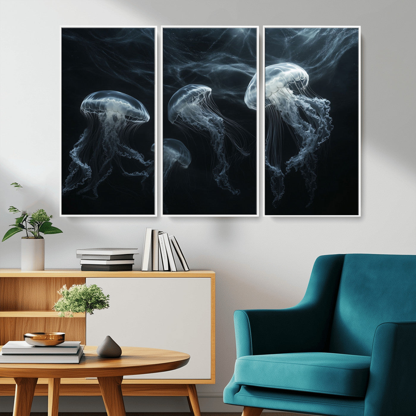 -Jellyfish Wall Art Canvas Print, Elegant Wall Decor