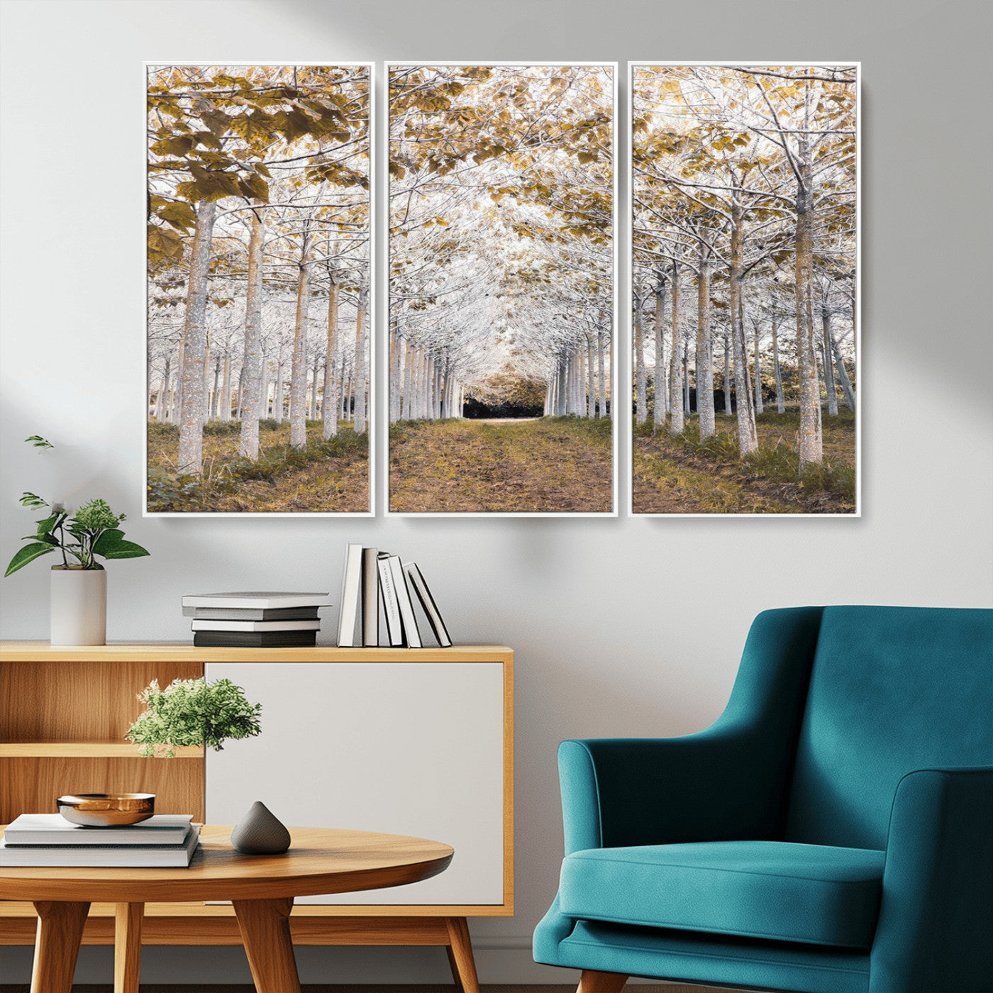-Forest Grove Wall Art | Serene Pathway Canvas Print | Ready to Hang and Framed Nature Wall Decor for
