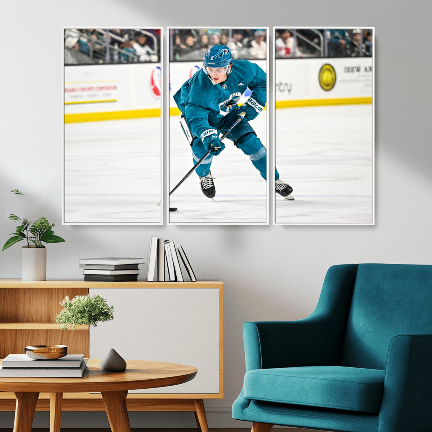 -San Jose Sharks Ice Hockey Player Wall Art Canvas Print