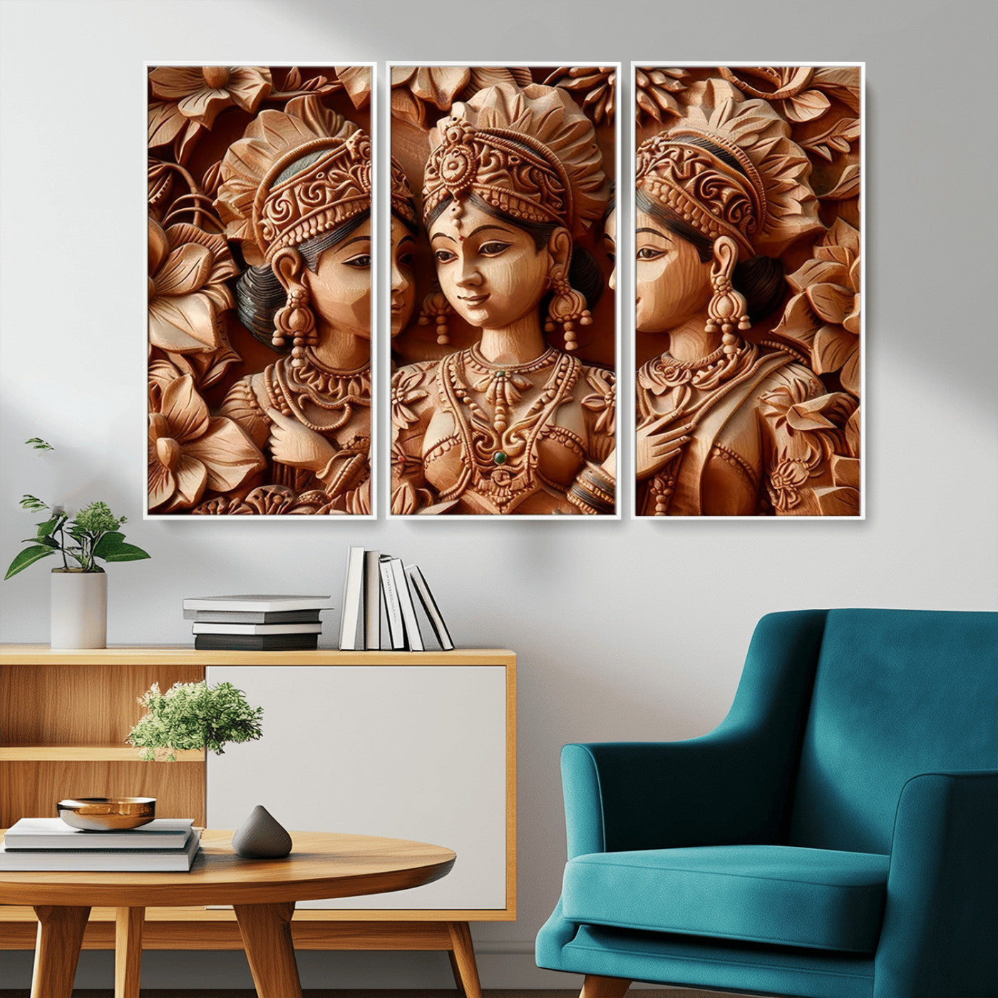 89522-MGV-CV-36X24-Indian Woman Statue Wall Art Canvas Print