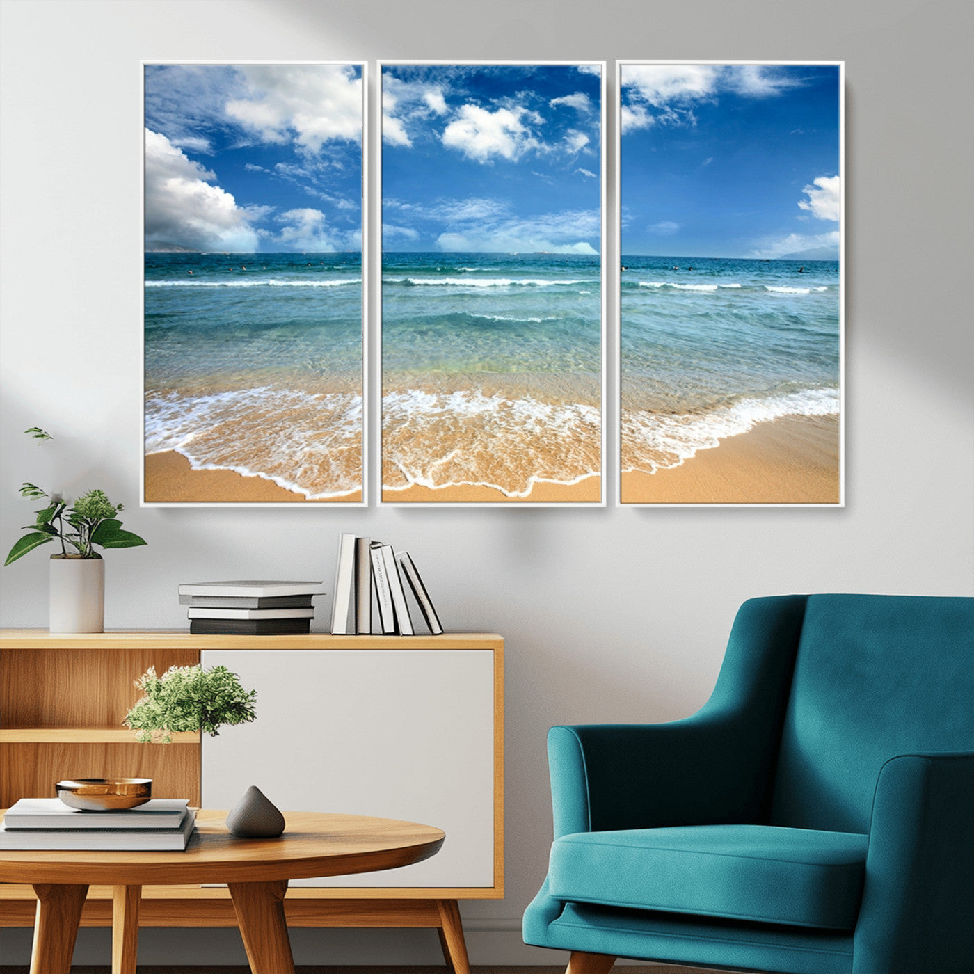 -Sea View From the Beach Canvas Print