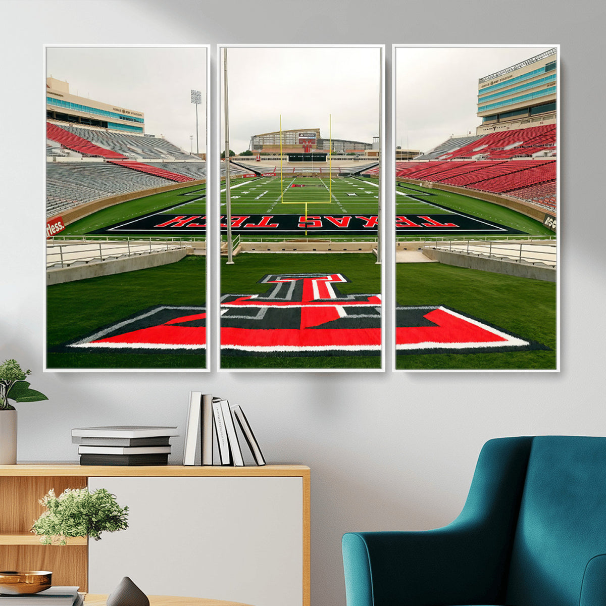 43169-PAN-FL-20X10 - Texas Tech Red Raiders Football Team Print - Lubbock Jones AT&T Stadium Wall Art Canvas Print