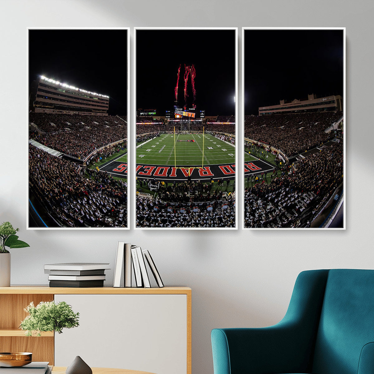 83122-PAN-FL-20X10 - Framed Texas Tech Red Raiders Stadium Canvas, Texas Tech Red Raiders Football Team Print - Lubbock