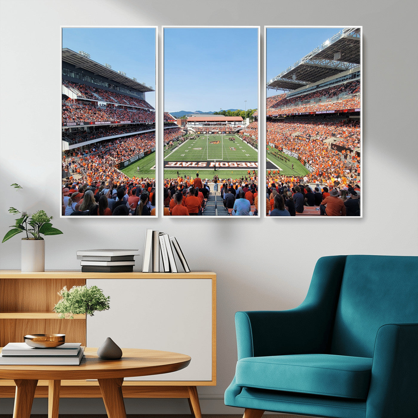 35211-MGV-CV-36X24-Oregon State Beavers Football Team Print - Corvallis Reser Stadium Wall Art Canvas Print