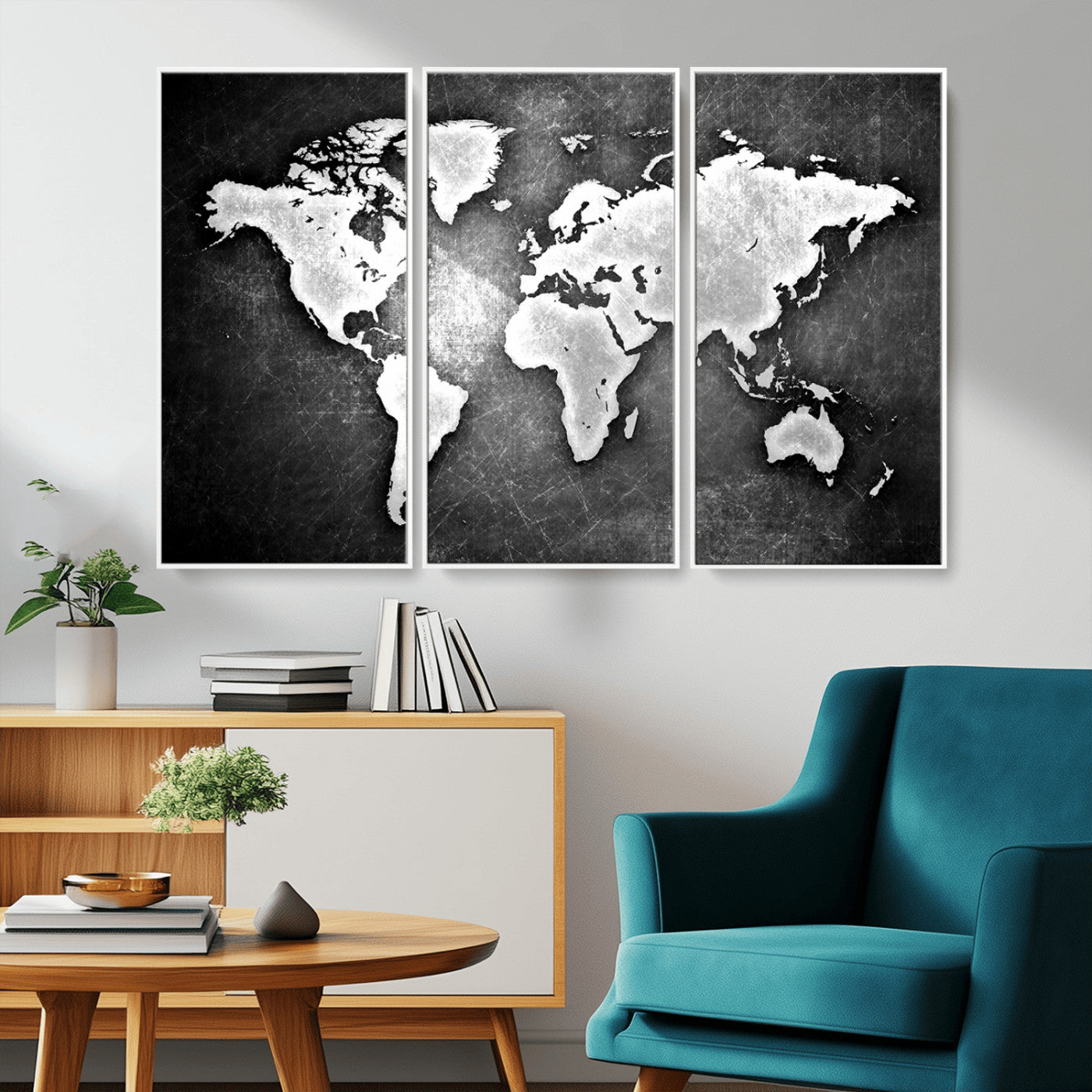 -Push Pin World Map Canvas Print – Travel Tracker Wall Art for Couples, Perfect Anniversary Gift for Home or Office Decor