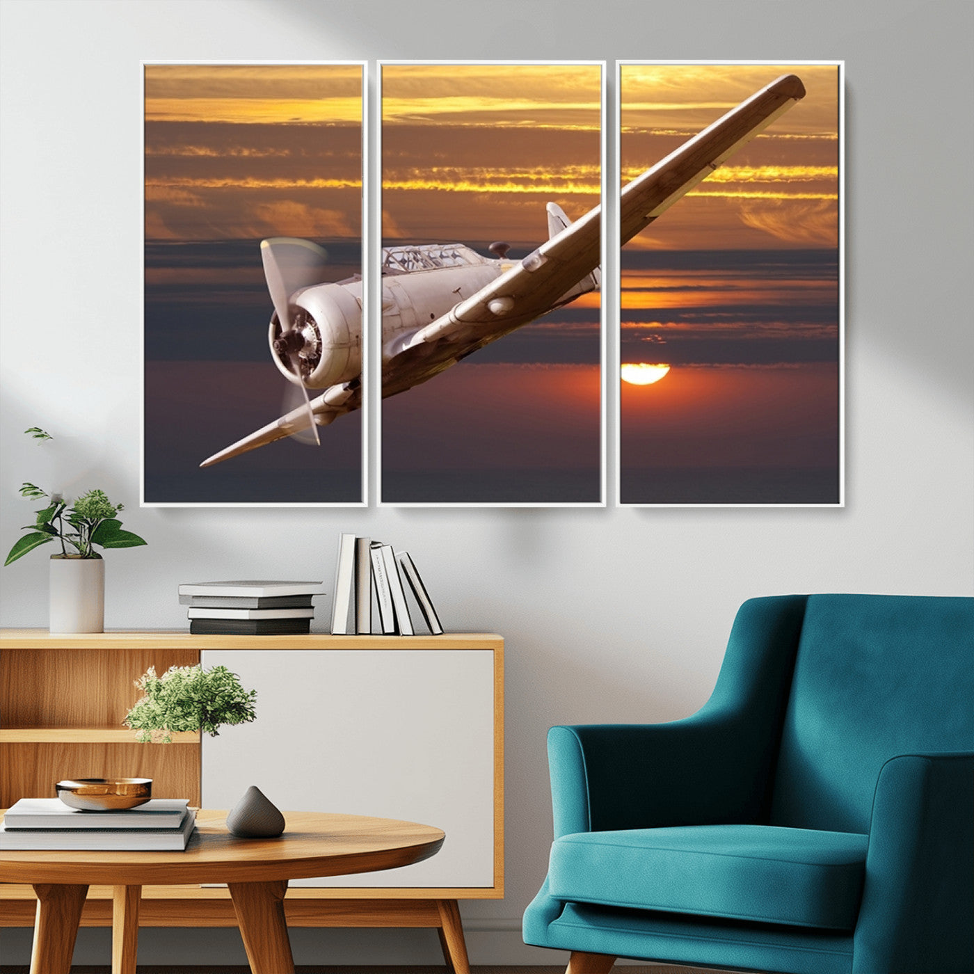 -Old War Plane Wall Art Canvas Print