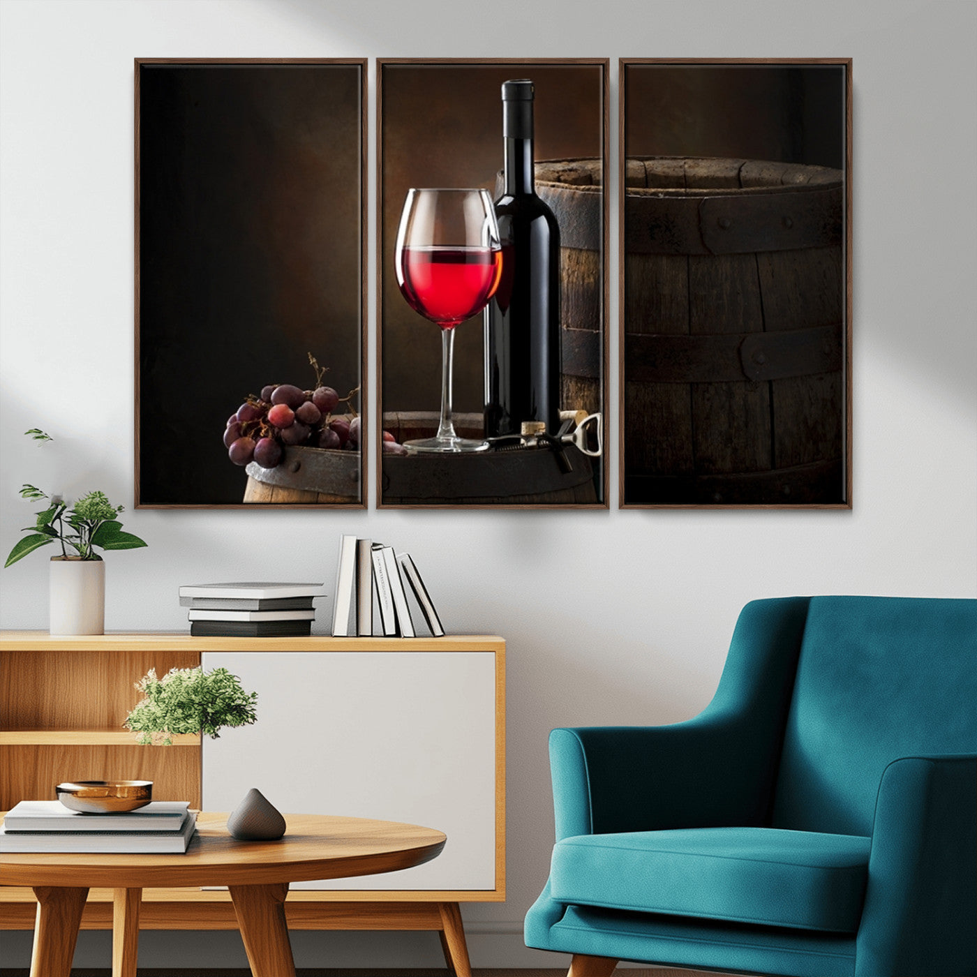 -Red Wine and Bottle Canvas Print