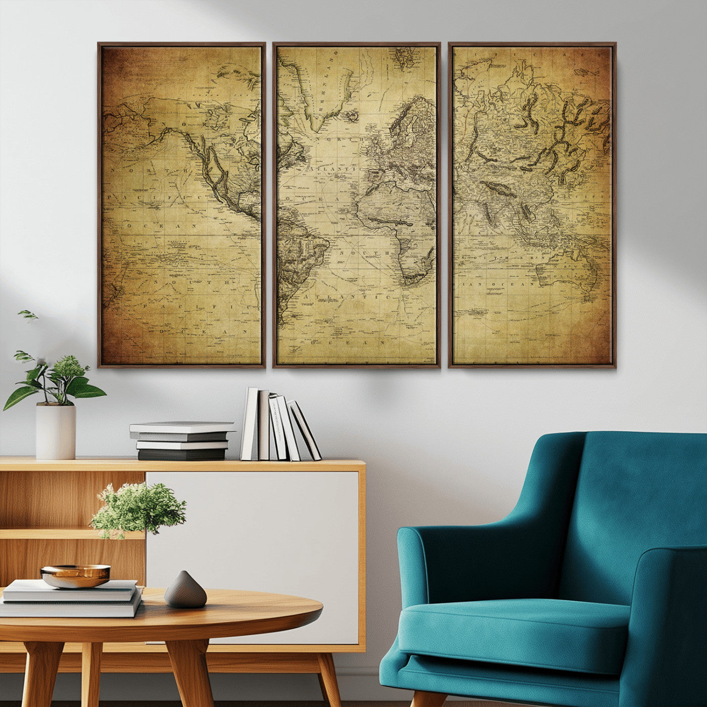 -Push Pin World Map Canvas Print – Travel Tracker Wall Art for Couples, Perfect Anniversary Gift for Home or Office Decor