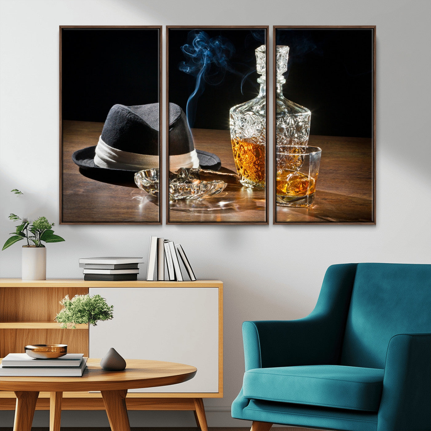 14629-MGV-FC-48X32-3P-Extra Large Bourbon Decor Whiskey Wall Art Canvas Print