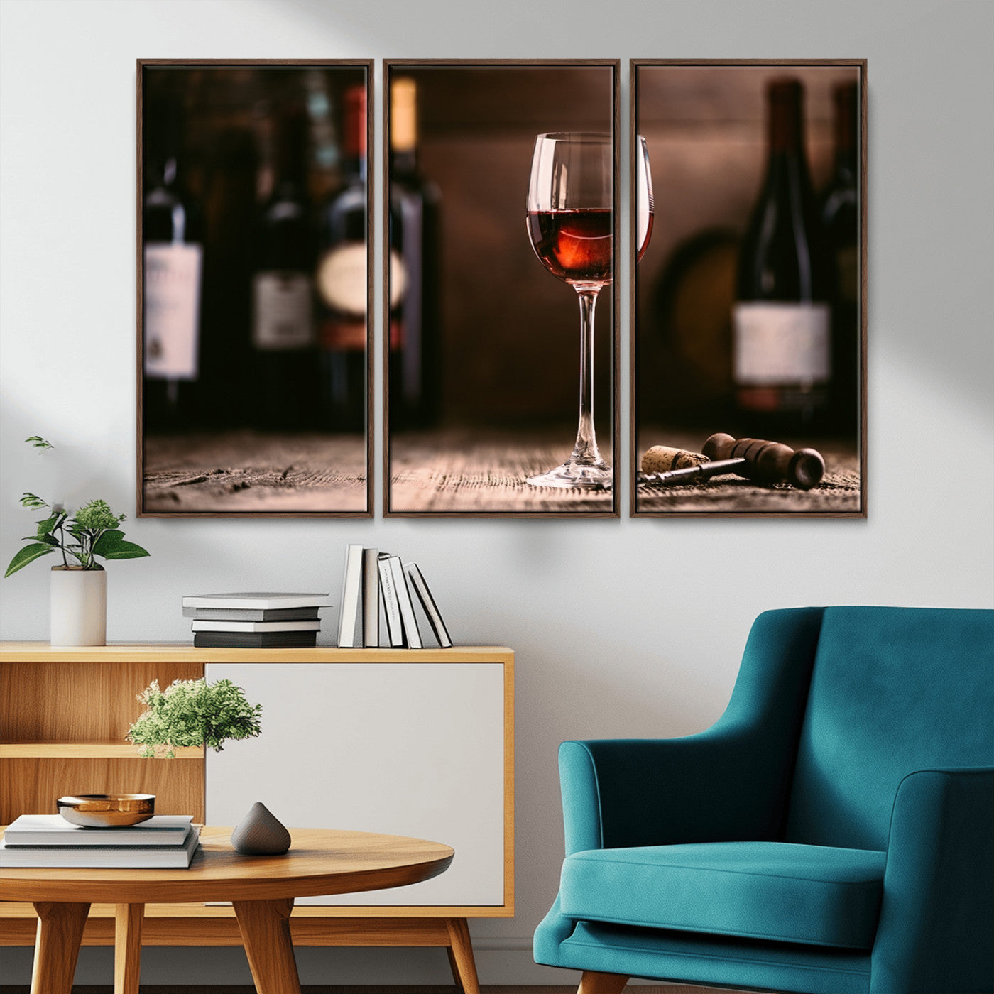 -Red Wine and Bottle Canvas Print