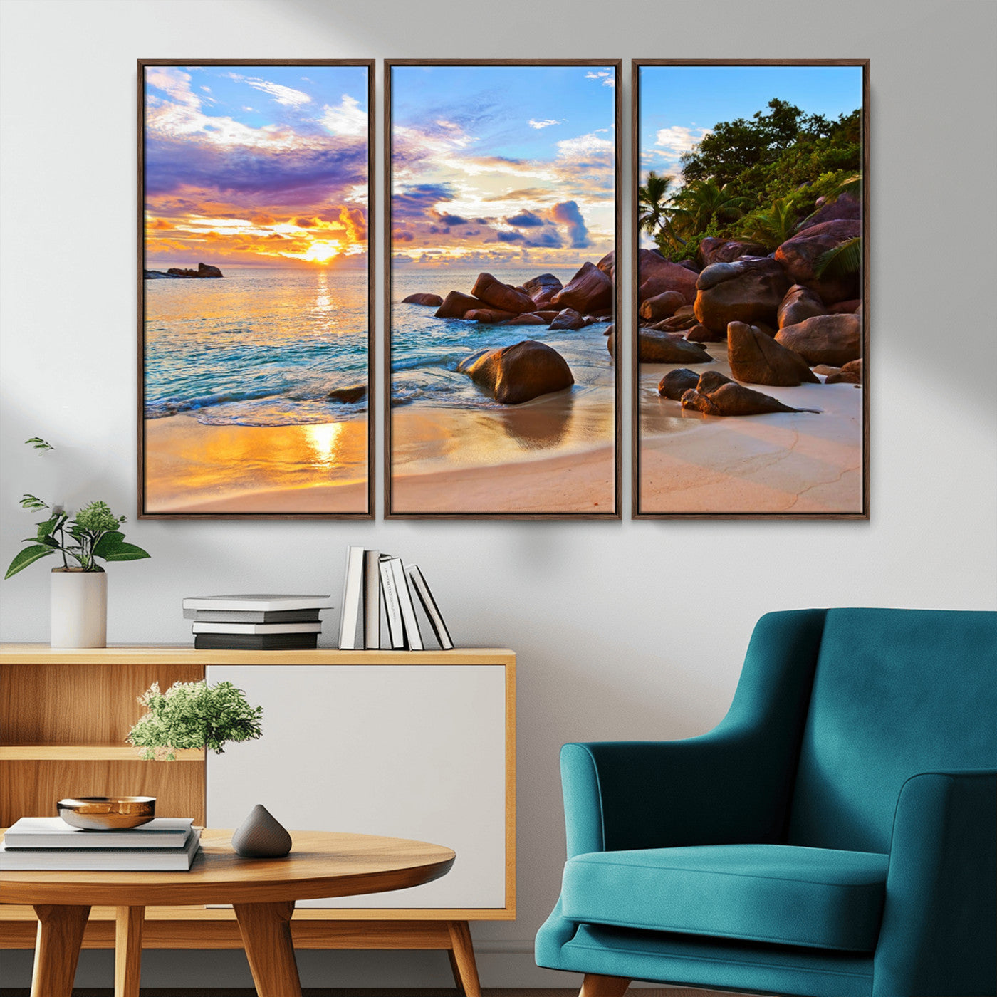 -Tropical Island Beach Sunset Canvas Print