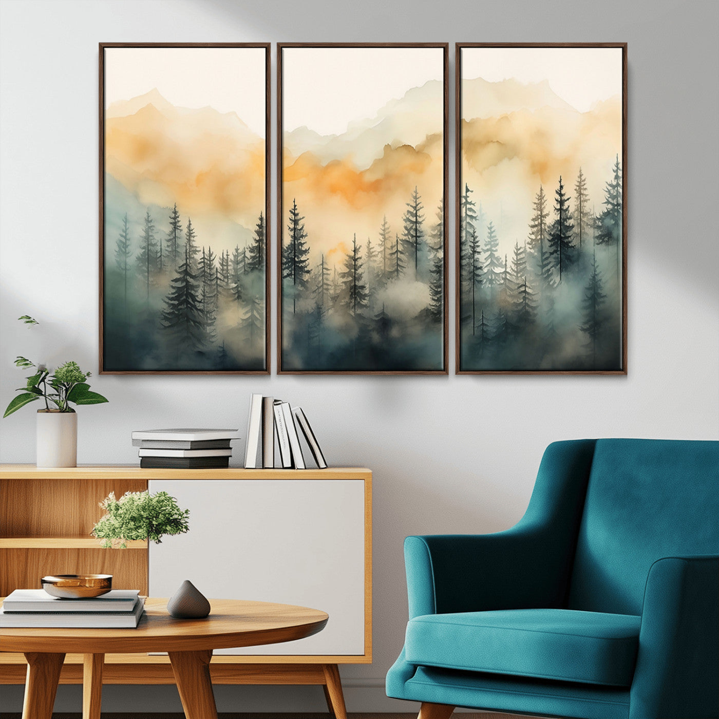 34155-MGV-CV-36X24-Abstract Forest Print - Mountain Wall Art | Autumn Landscape Canvas Print for Living Room, Bedroom,