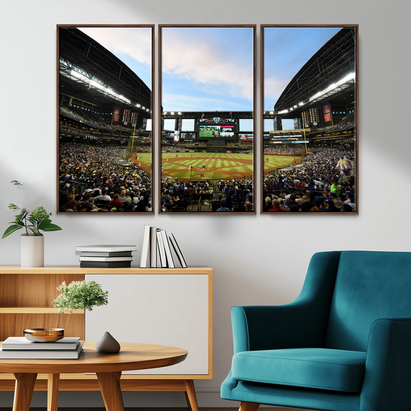 92672-MGV-CV-36X24-Arizona Diamondbacks Team Print - Phoenix Chase Field Stadium Wall Art Canvas Print