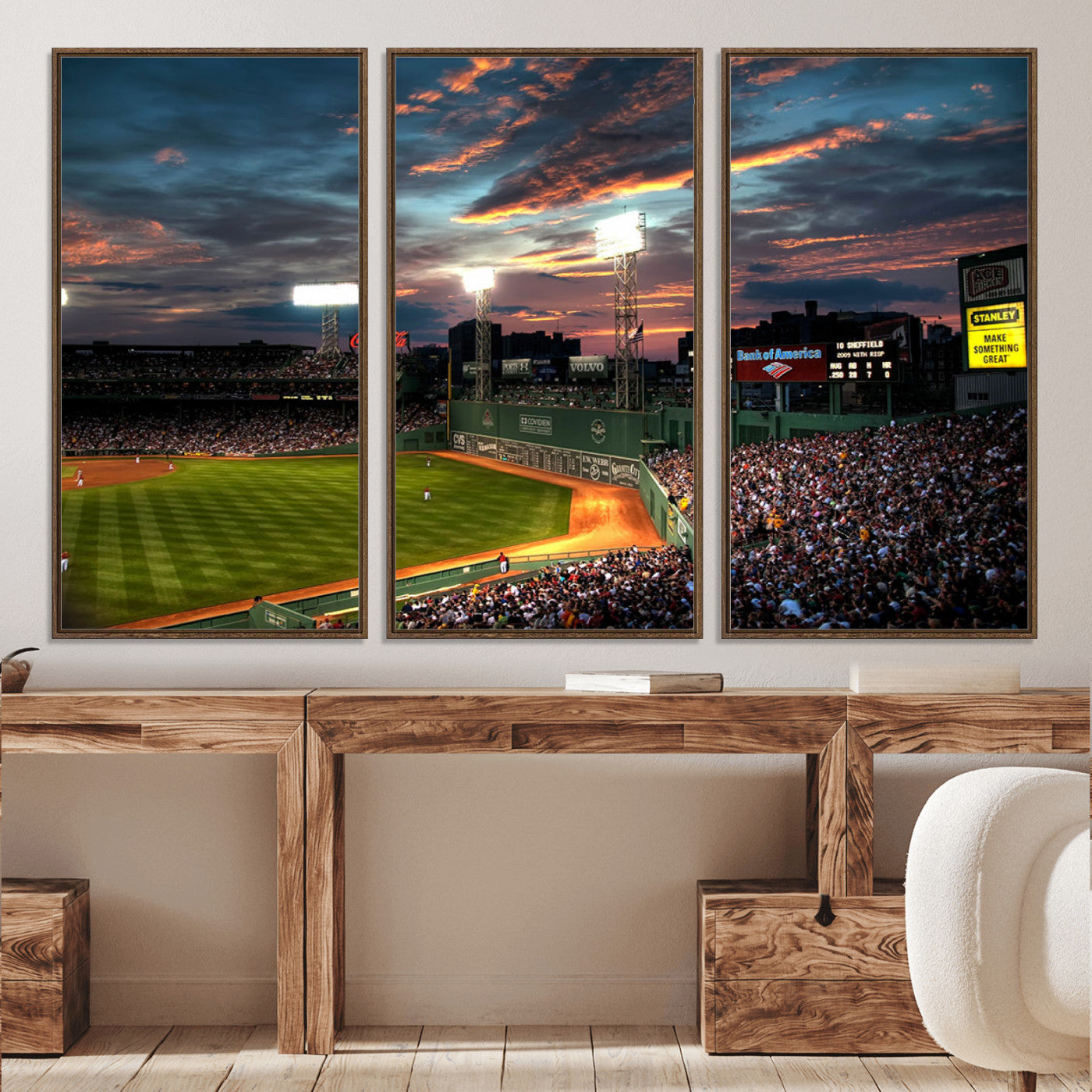 -Fenway Park Wall Art Canvas Print | Large Baseball Stadium Canvas Print for Boston Red Sox Fans |