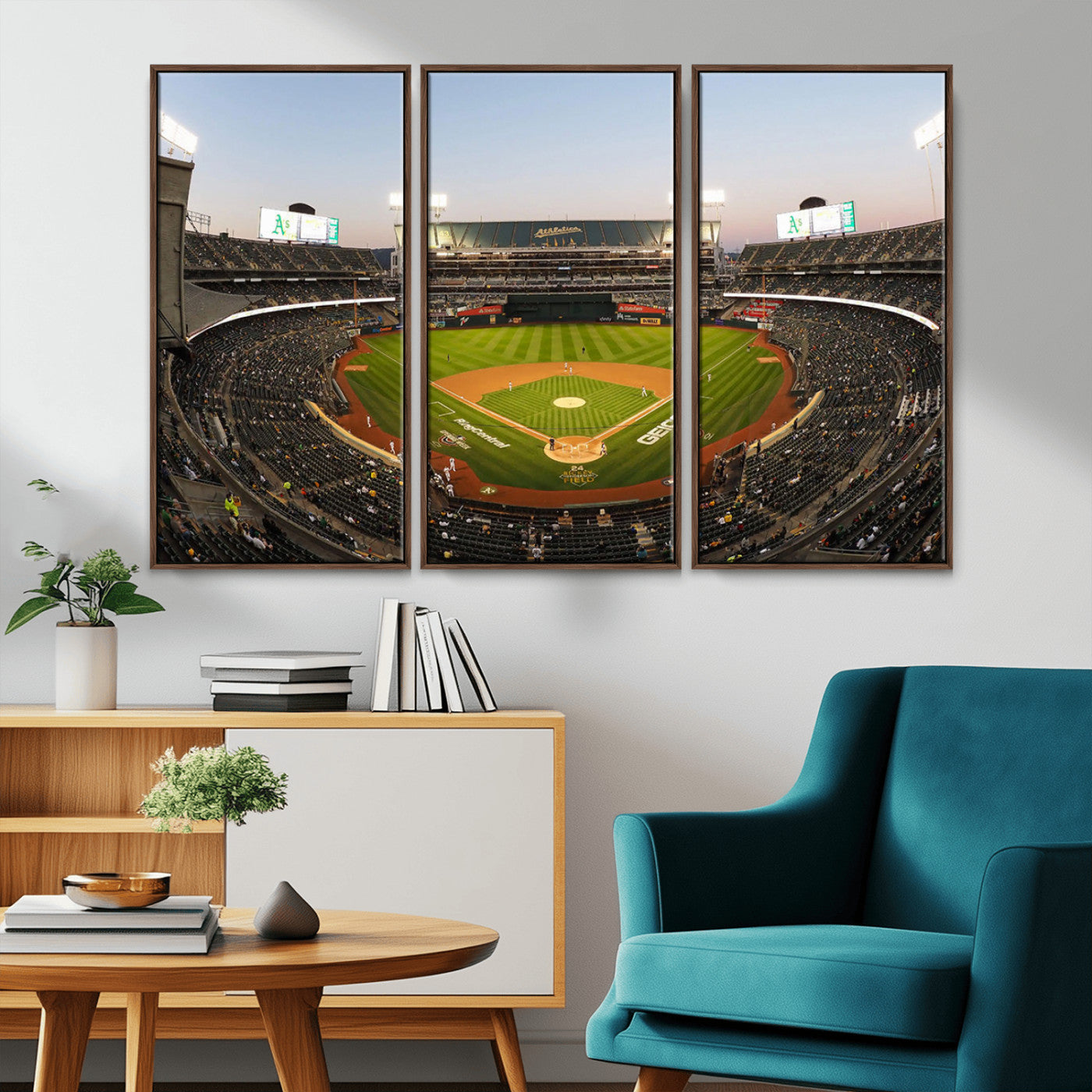 -Oakland Athletics Baseball Team Print - RingCentral Coliseum Stadium Wall Art Canvas Print