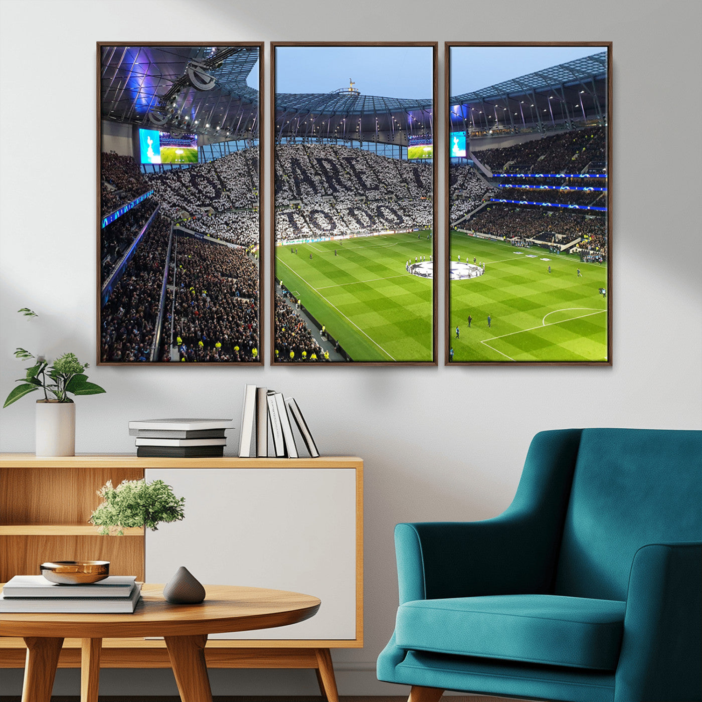 -Tottenham Hotspur Stadium Canvas Print, Match Day Triple Canvas Wall Art - Premier League Football