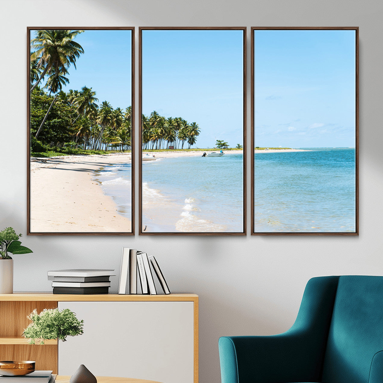 37858872-MGV-CV-36X24 - Palm Tree Paradise Coastal Wall Art – Beach Scene and Ocean Breeze Canvas Print Tranquil Tropical Shore Decor for Living Room, Bedroom or Office