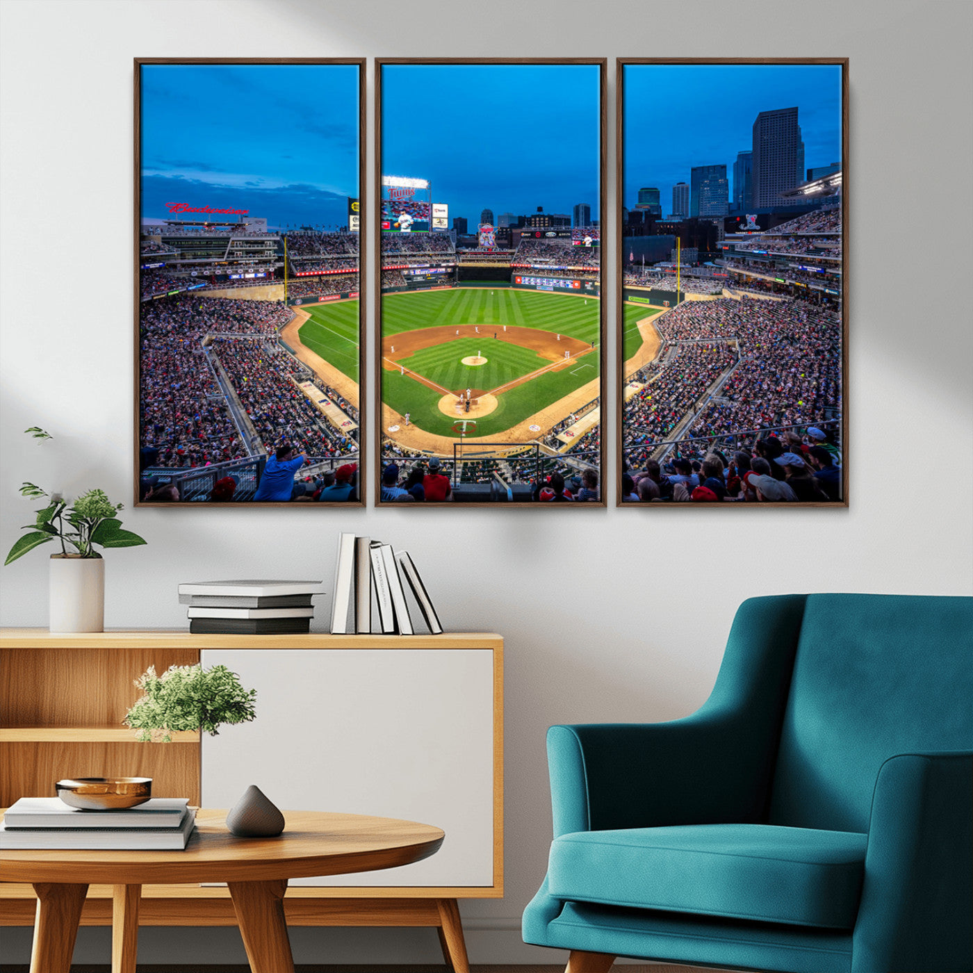 -Target Field Stadium Wall Art Canvas Print – Minnesota Twins Baseball Team Iconic Ballpark Scene for home, office