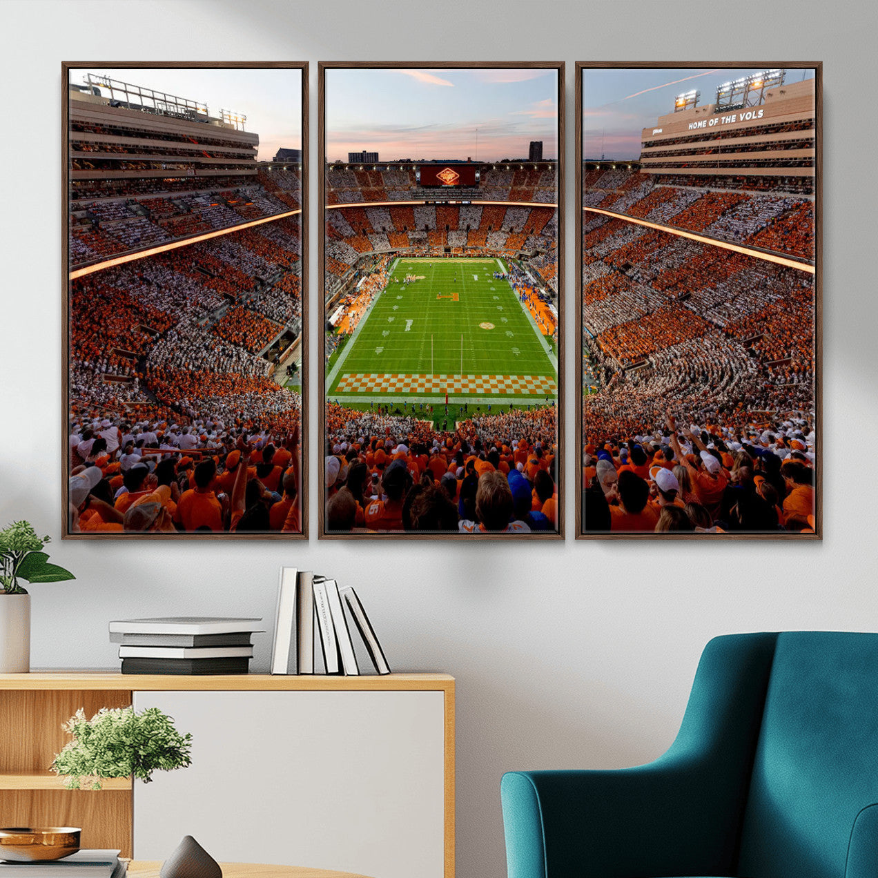 37160229-MGV-CV-36X24 - Tennessee Neyland Stadium Wall Art, Sports Arena Canvas Print, Panoramic Stadium Canvas Artwork for Home, Office