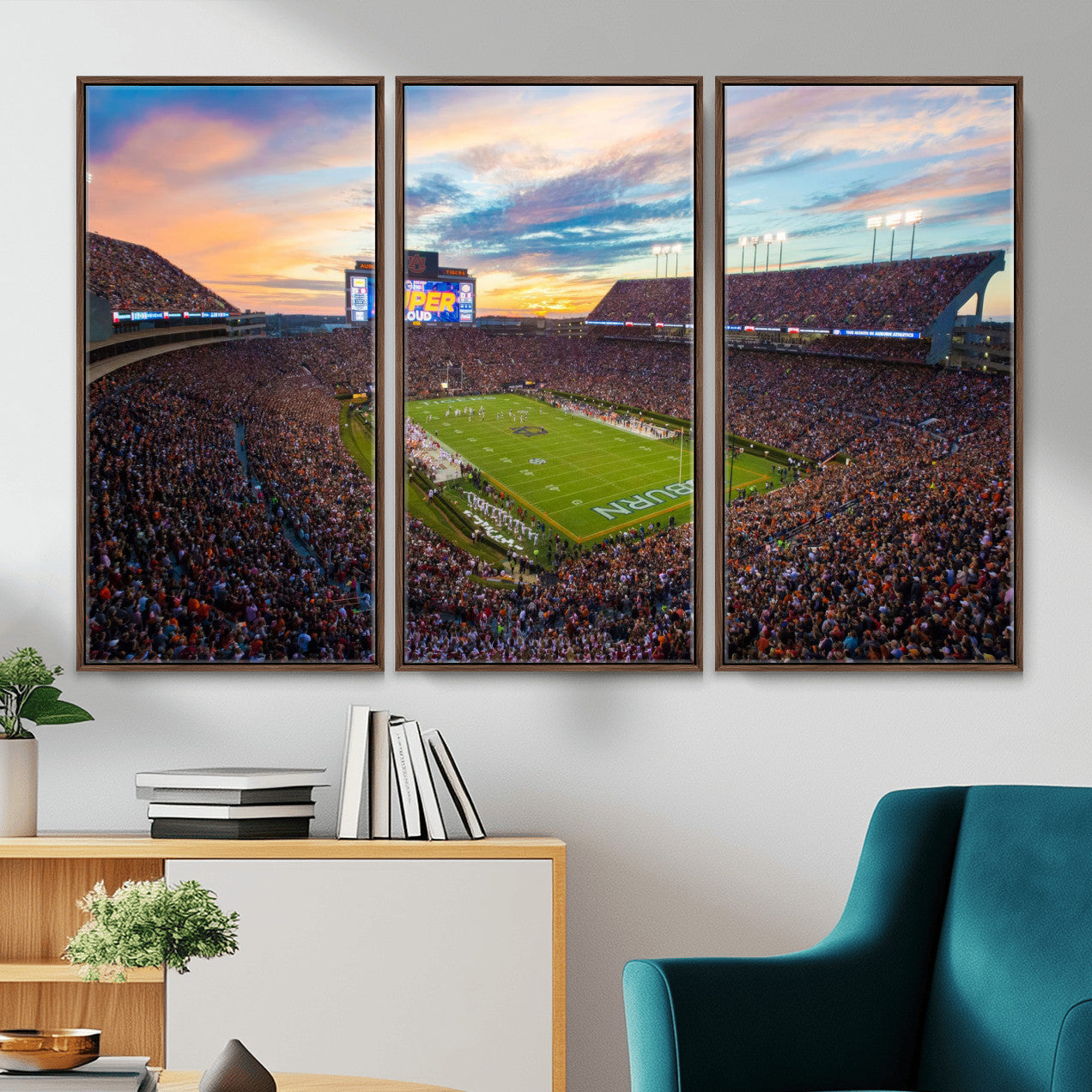 29755746-MGV-CV-36X24-Jordan-Hare Stadium Wall Art Canvas Print, Football Stadium Aerial View, College Sports Art for Man Cave or Game Room