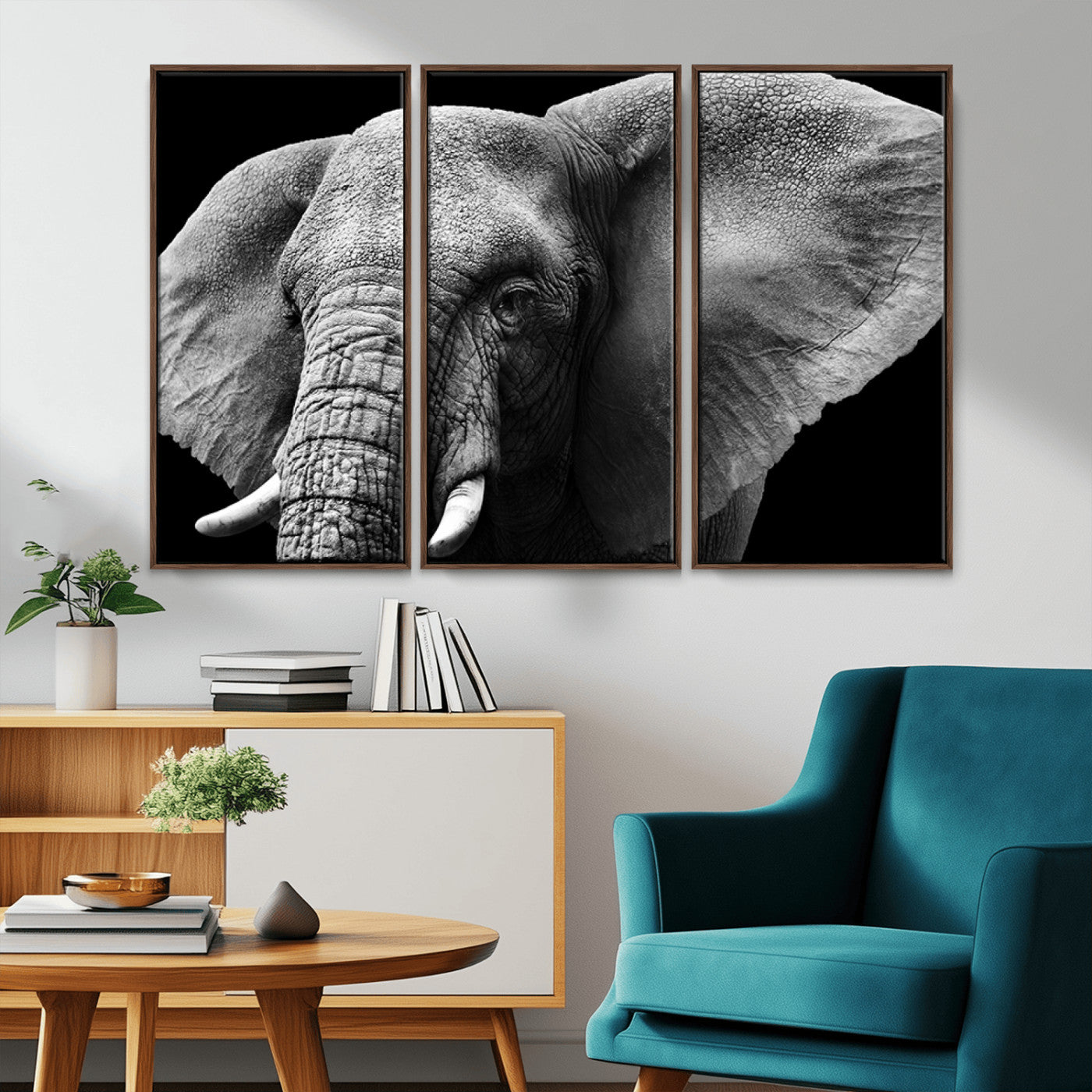 -Big Elephant Close Up Wall Art Canvas Print