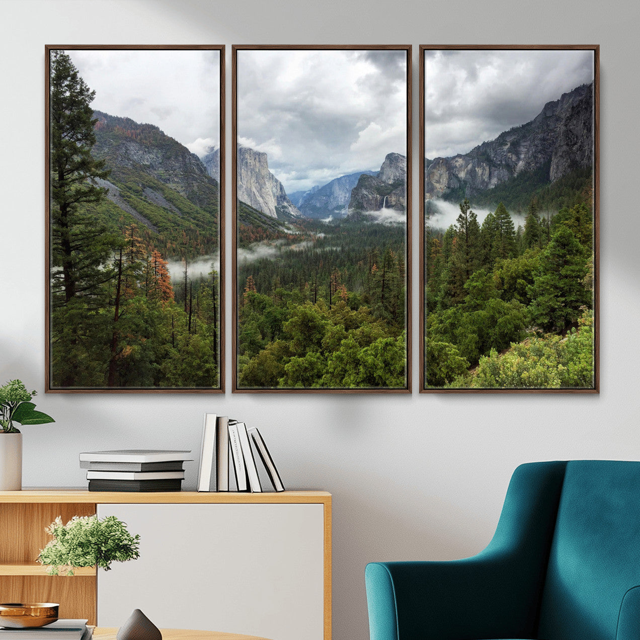 46168759-MGV-CV-36X24 - Yosemite Valley Wall Art Canvas Print, El Capitan Mountain Landscape Nature Wall Decor