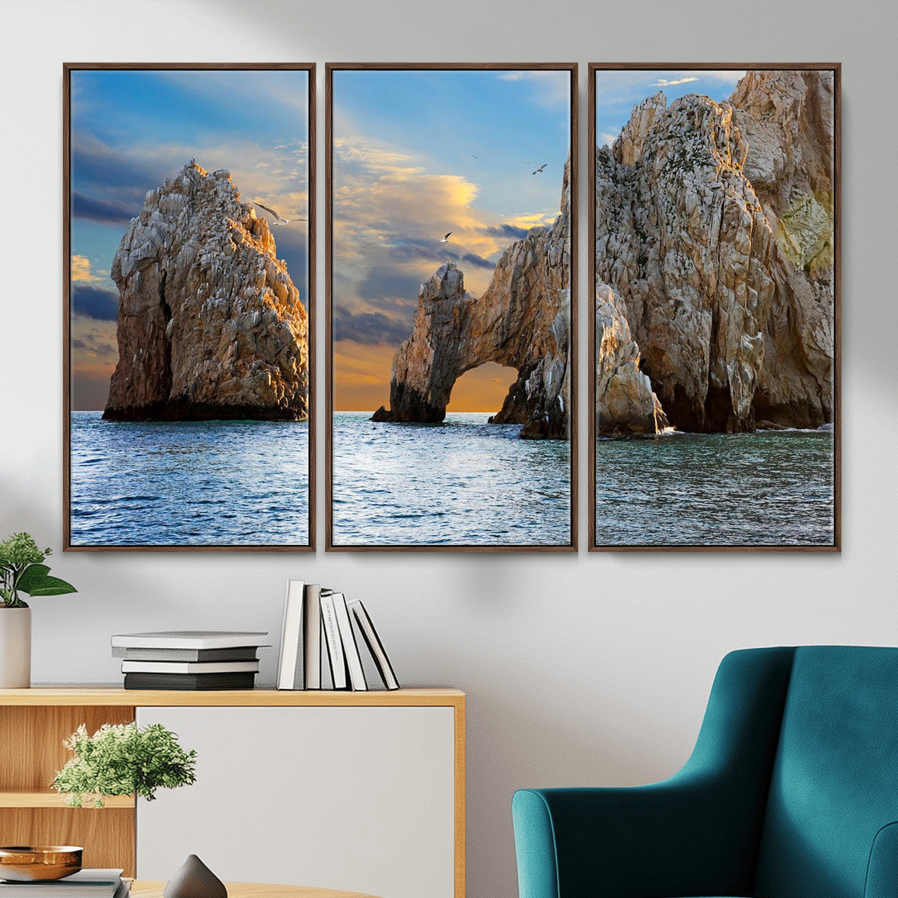 63505689-MGV-CV-36X24 - El Arco Cabo San Lucas Ocean Arch Wall Art Canvas Print, Baja California Rock Arch Seascape Canvas Print, Mexico Coastal Landmark Scenic Art Printing