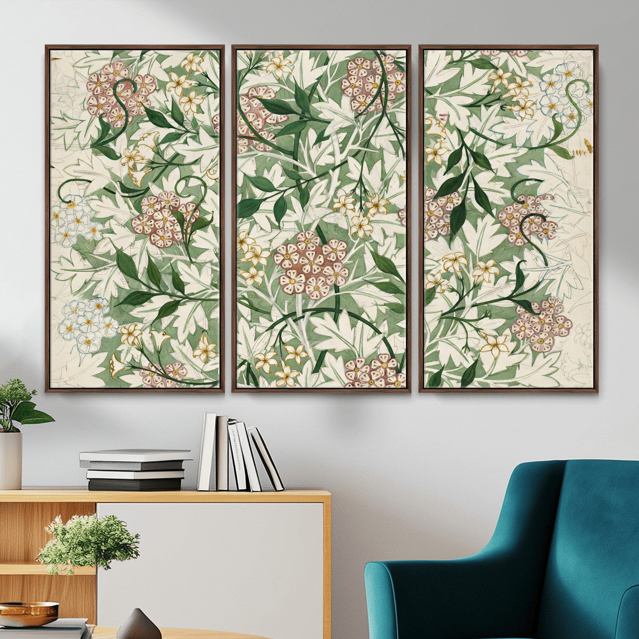 33560597-MGV-CV-36X24 - William Morris Jasmine 1872 Canvas Wall Art — Arts and Crafts Botanical Print | Vintage Green Floral Decor | Cottagecore Gift | Classic Art