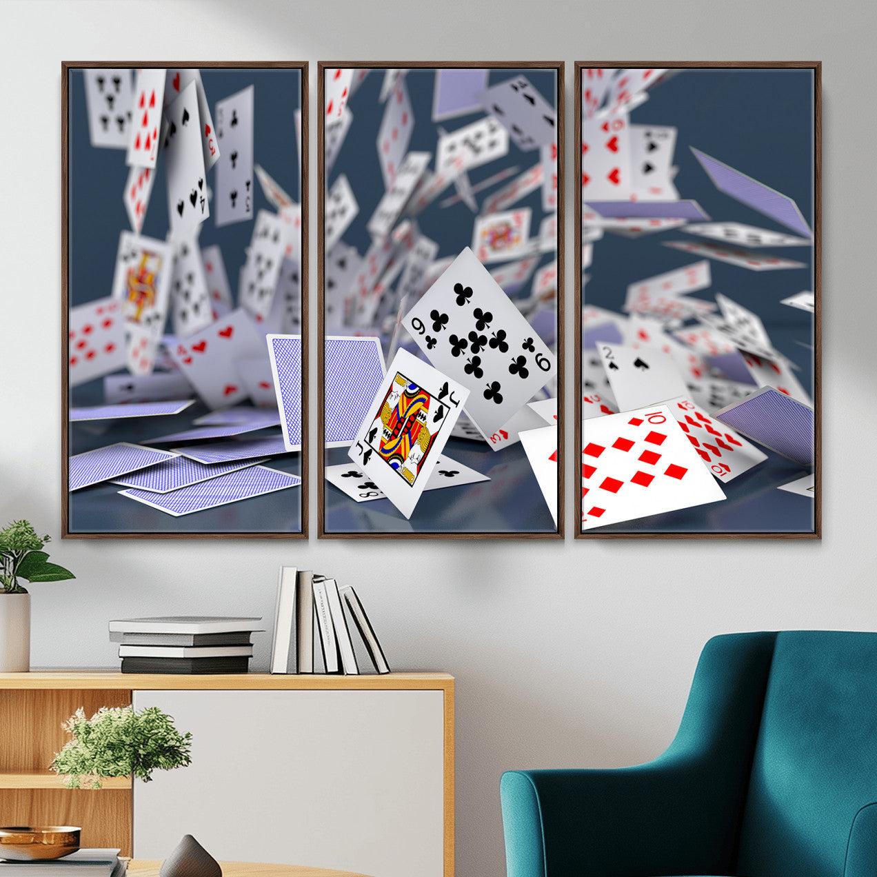 66392185-MGV-CV-36X24 - Playing Cards Canvas Wall Art | Casino Game Room Decor, Poker Decor Art