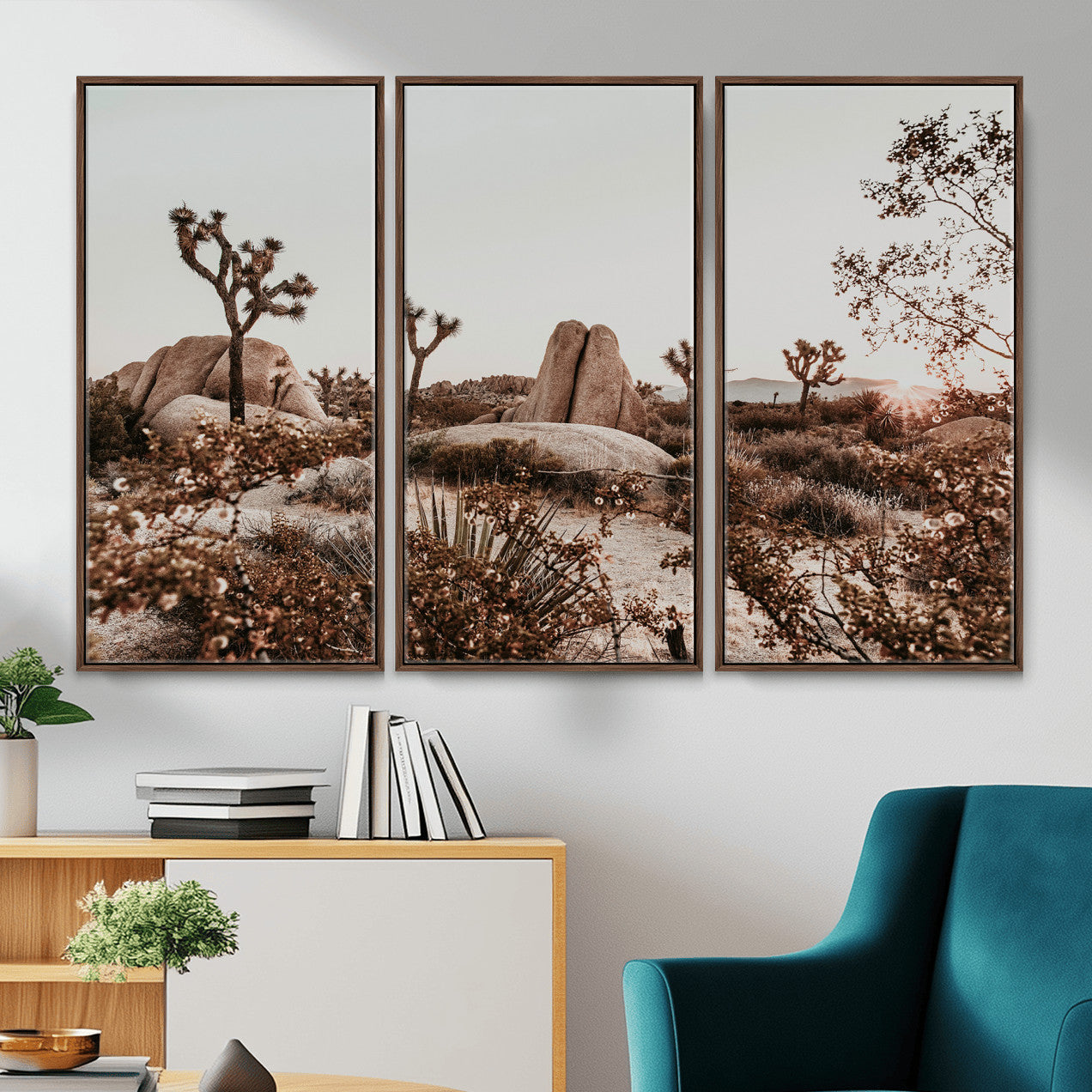 75778944-MGV-CV-36X24 - Joshua Tree Desert Canvas Wall Art Print - Desert Landscape Photography, Boho Southwest Wall Decor, Nature Canvas - Ready to Hang
