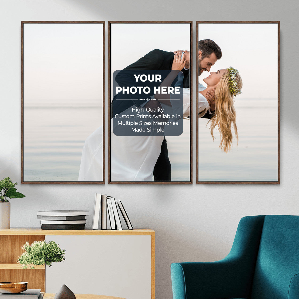 46573466-MGV-CV-48X32-3P - Custom Photo Canvas Print, Personalized Picture Wall Art, Your Image on Canvas, Family Portrait Gift
