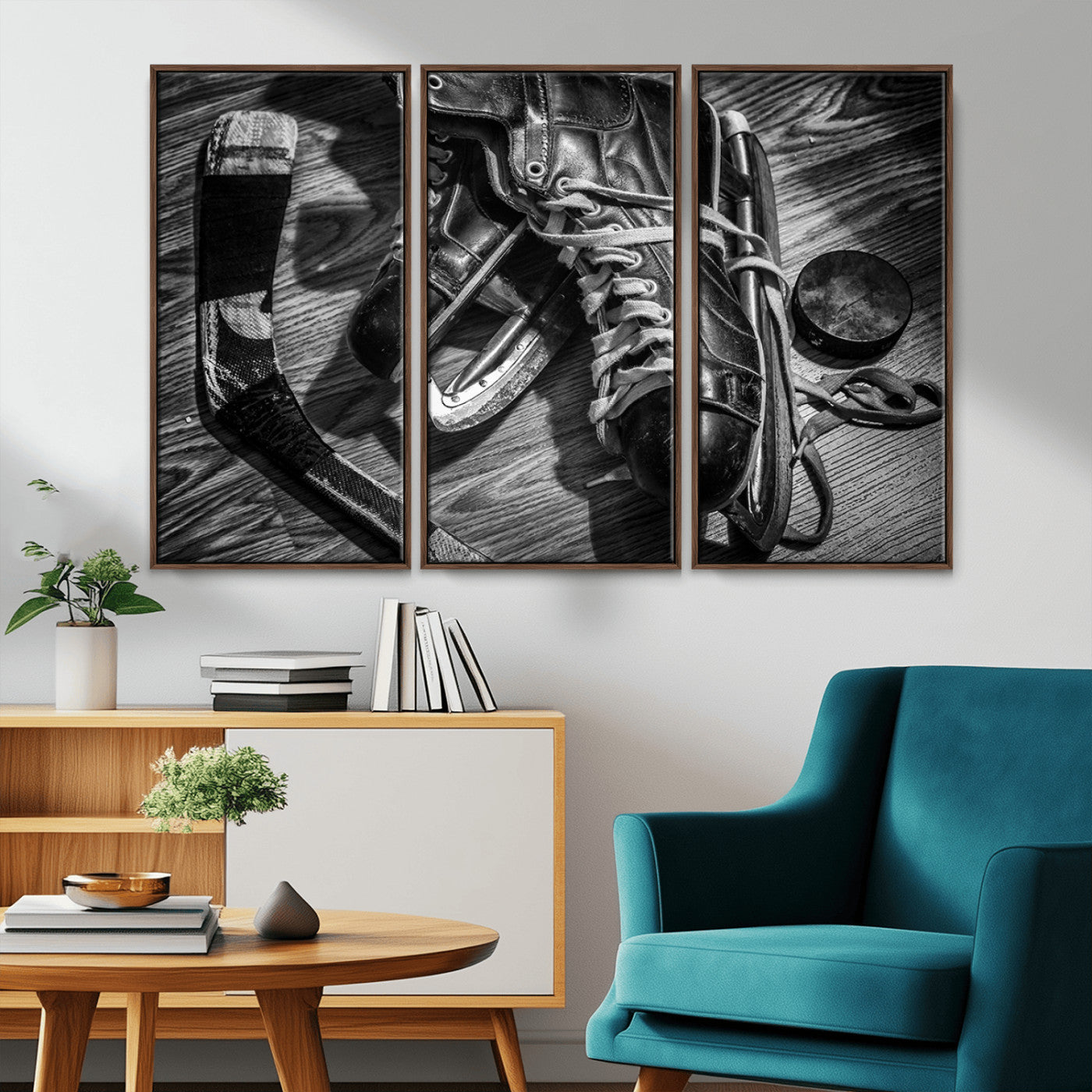 20553-MGV-CV-36X24-Old Pair of Mens Skates Wall Art Canvas, Men Skates Wall Art Print