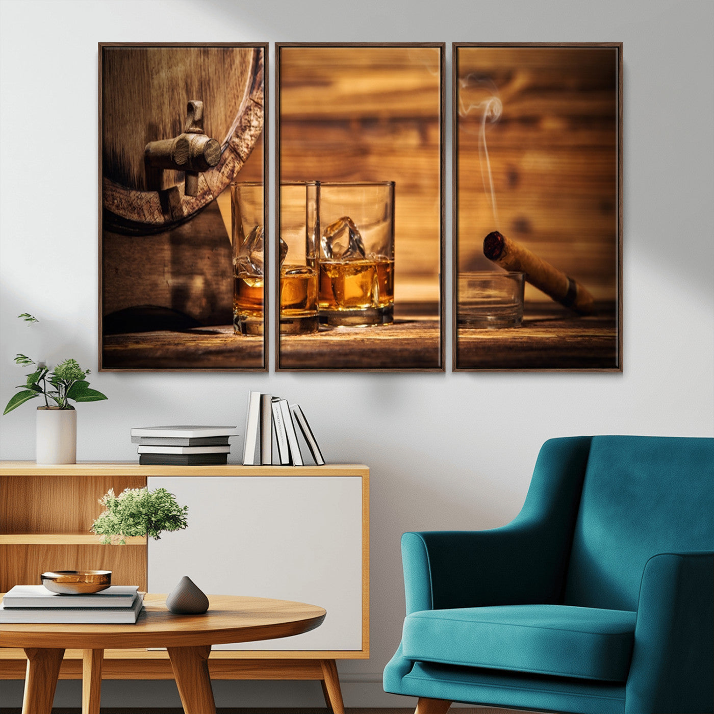 -Rustic Whiskey and Barrel Canvas Print