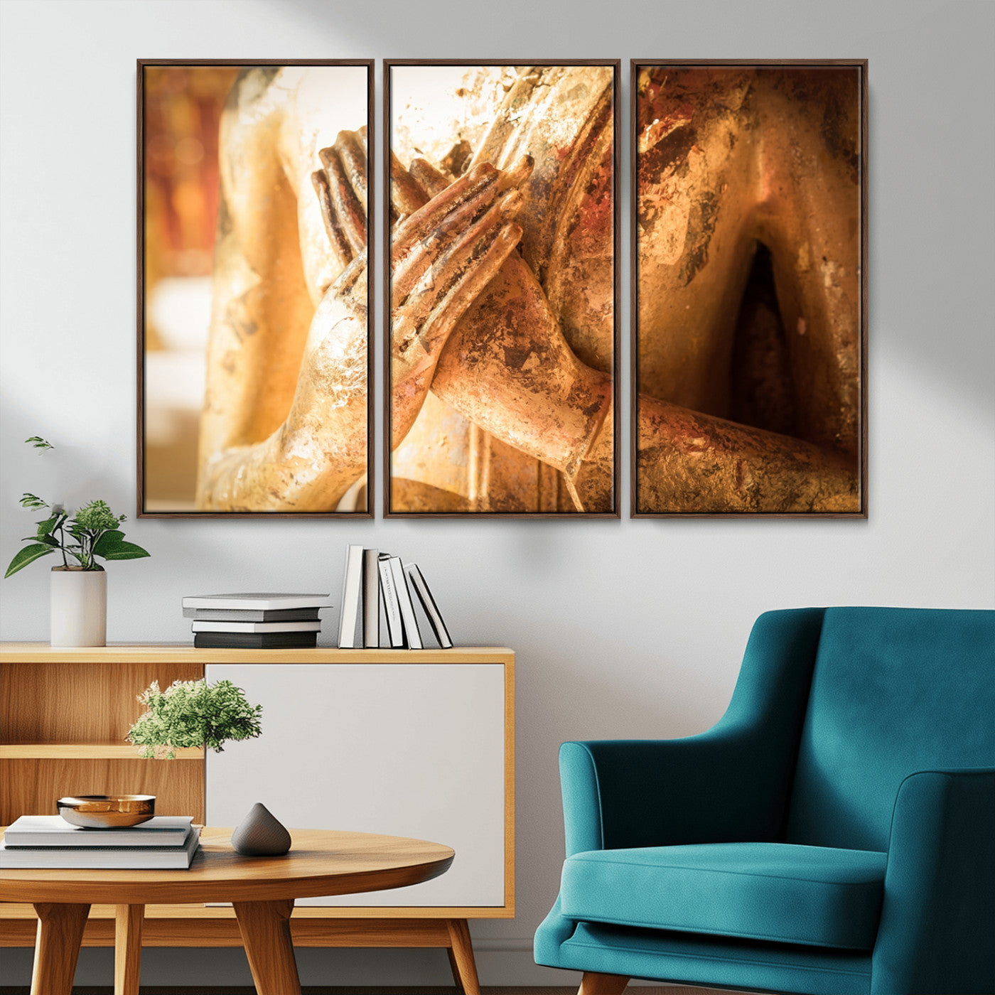 -Buddha Statue Hands Wall Art Canvas Print